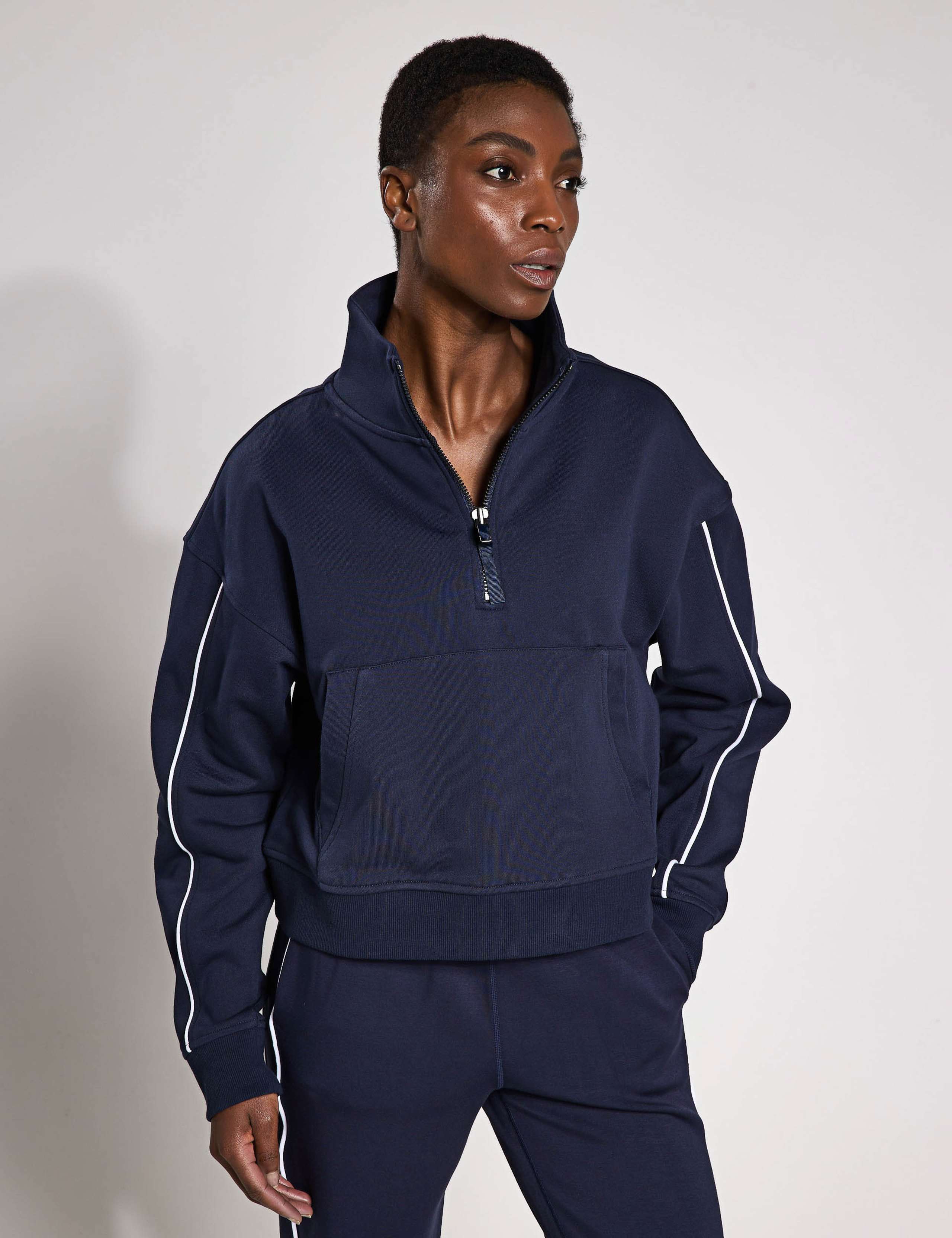 Rihanna Cotton Rich Half Zip Sweat-shirt 3 of 6