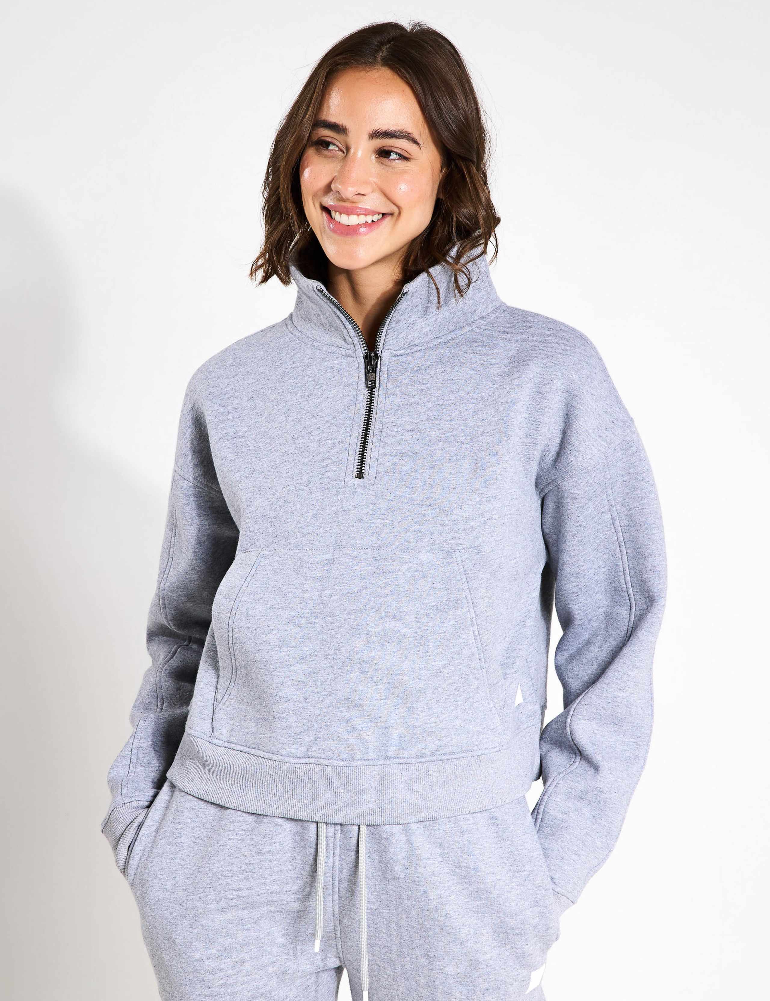 Rihanna Cotton Rich Half Zip Sweat-shirt 1 of 5