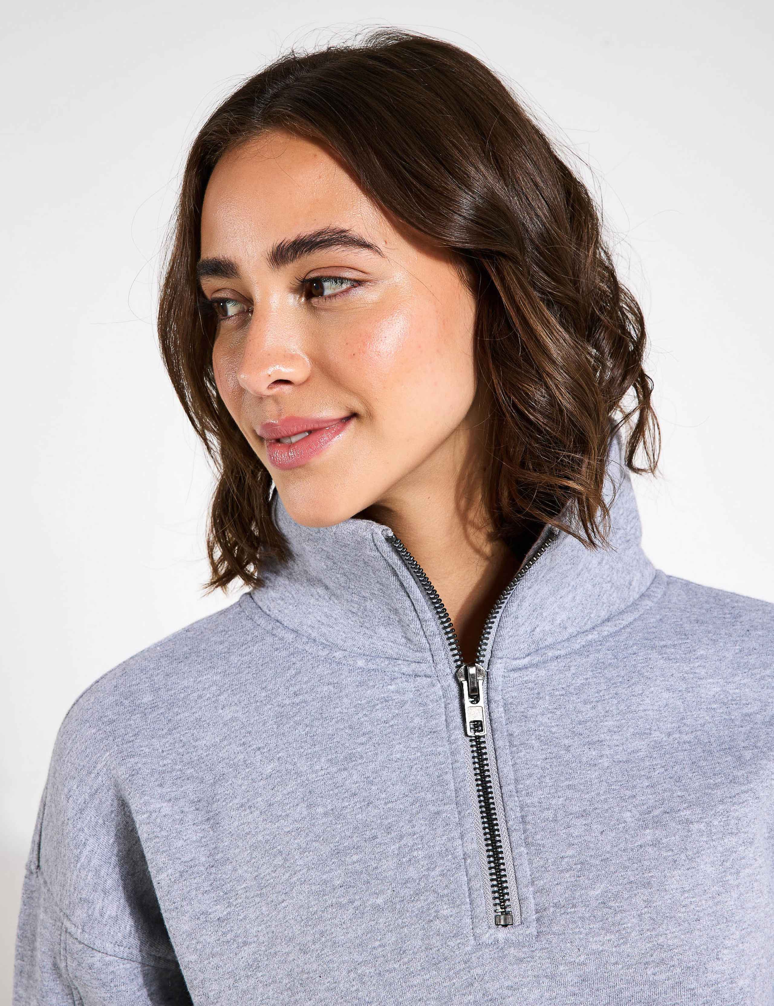 Rihanna Cotton Rich Half Zip Sweat-shirt 4 of 5