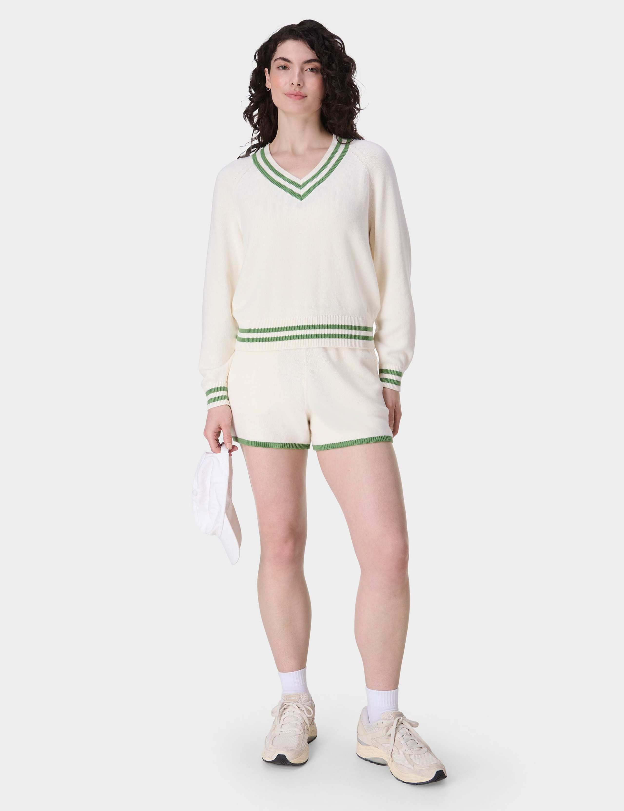 Off Court Cotton Rich V-Neck Jumper 3 of 8