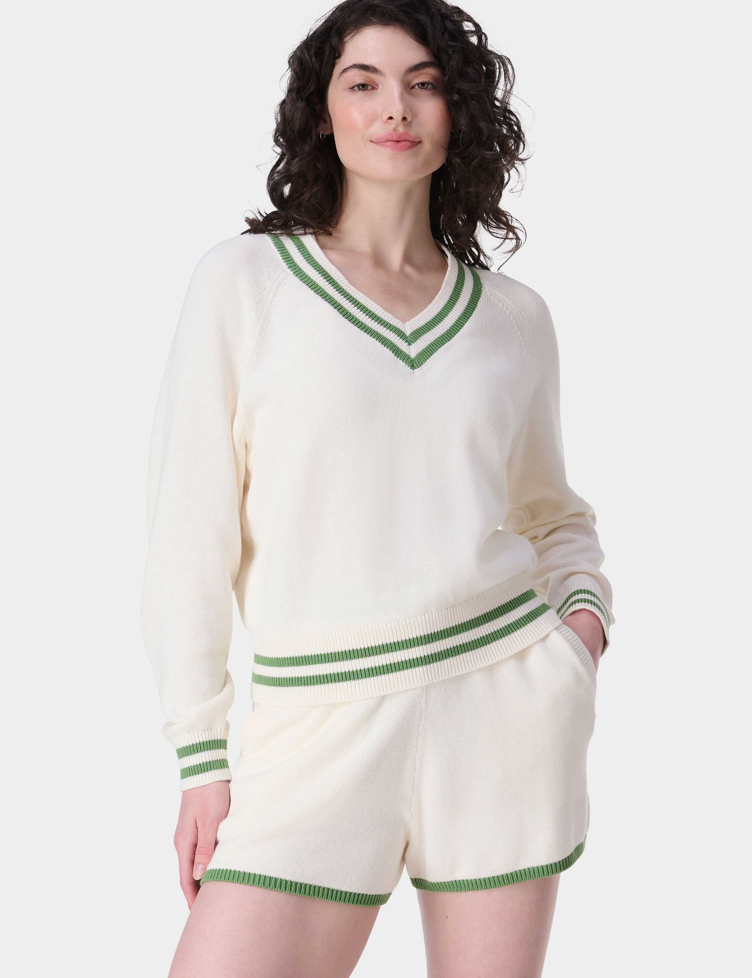 Off Court Cotton Rich V-Neck Jumper 4 of 8