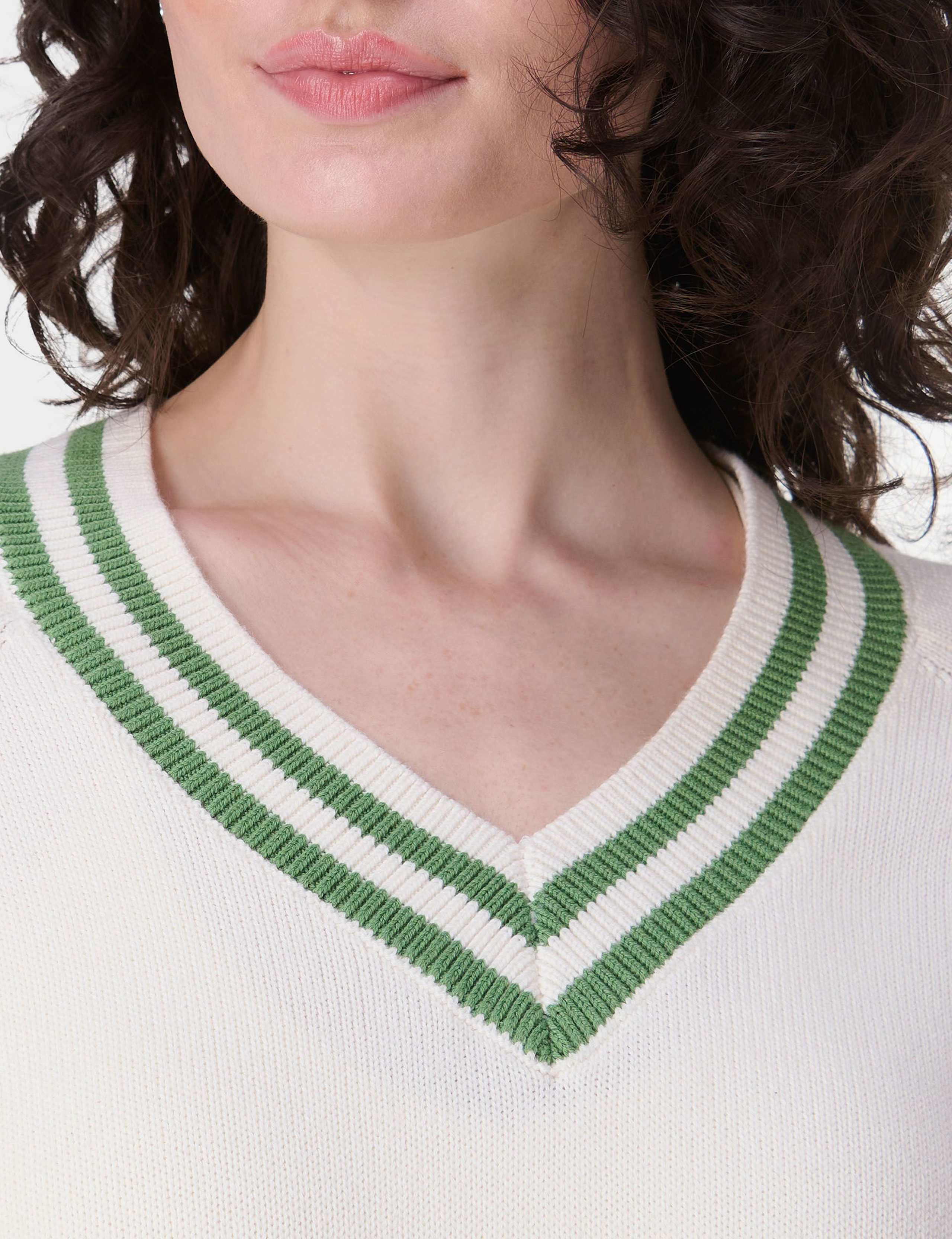 Off Court Cotton Rich V-Neck Jumper 6 of 8
