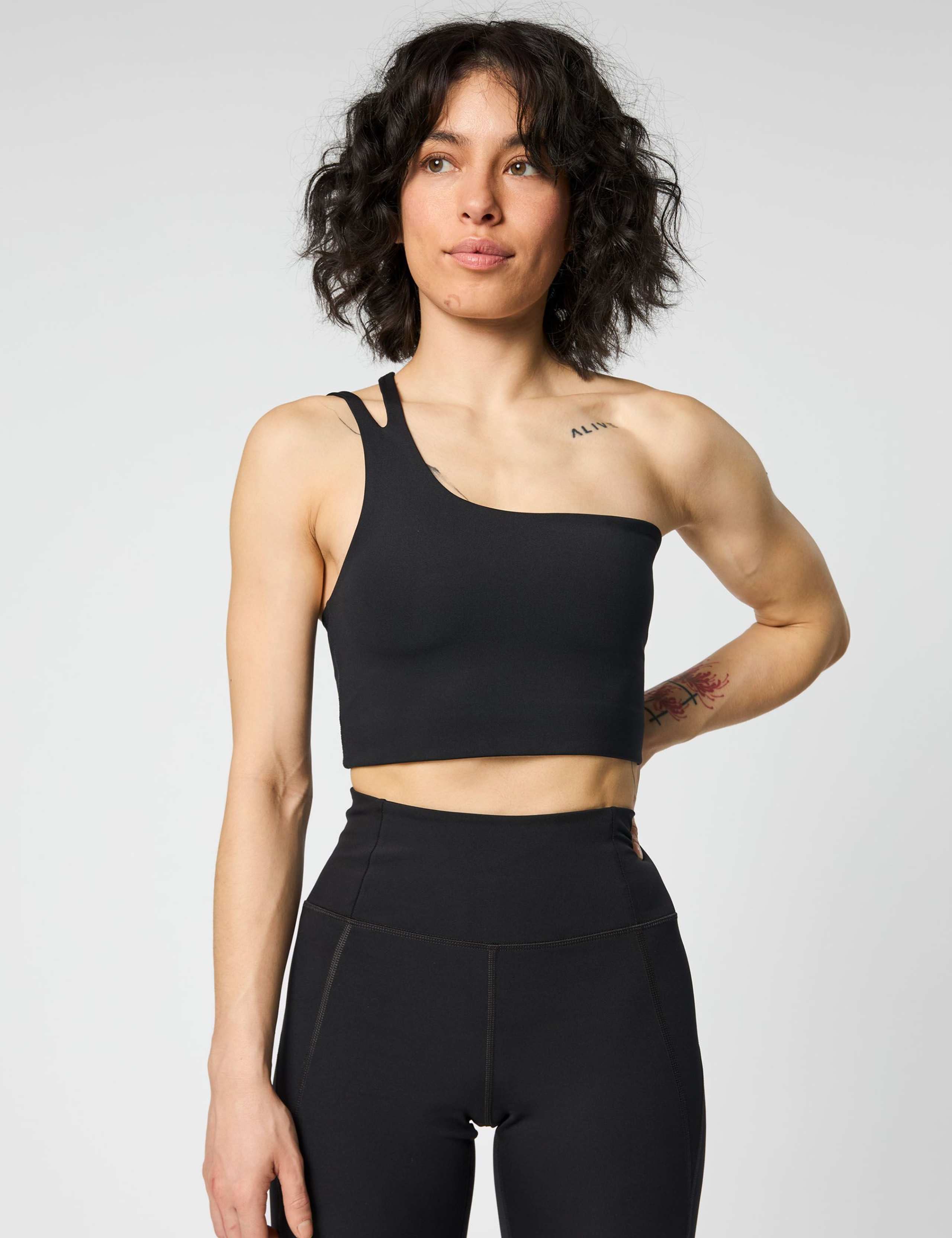 Uma One Shoulder Non Wired Sports Bra (S-XL) 1 of 10
