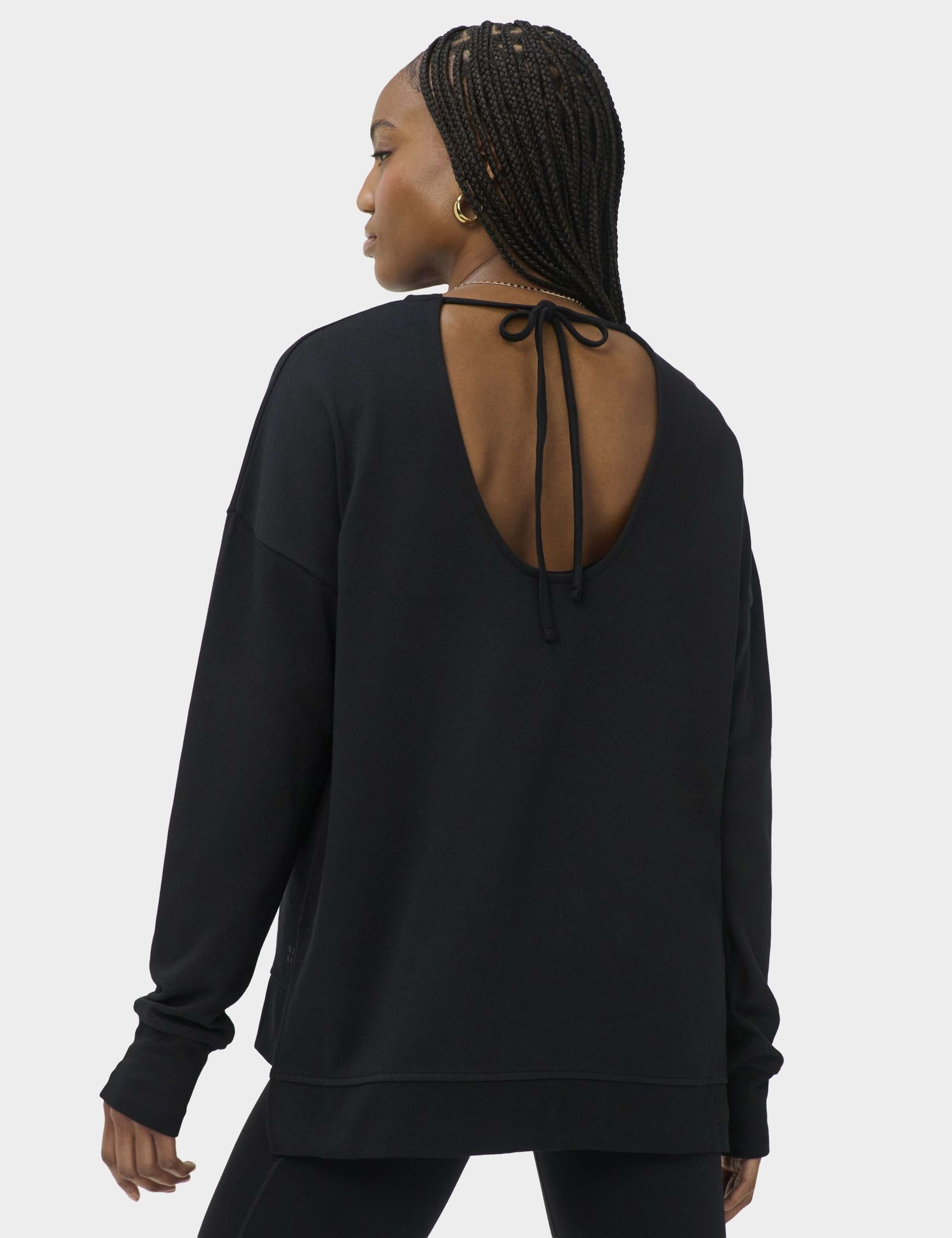 Modal Blend Tie Back Relaxed Sweatshirt 3 of 7