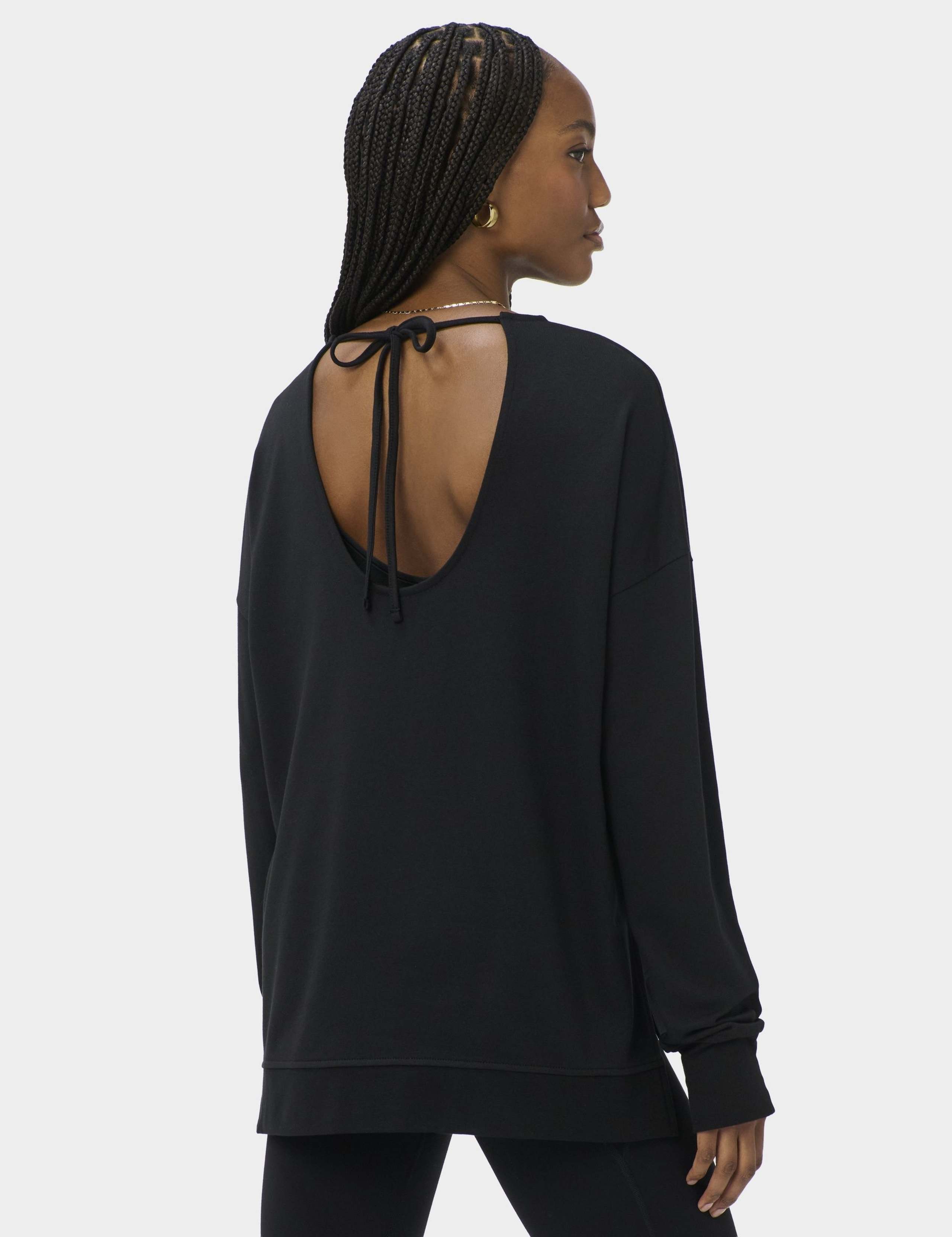 Modal Blend Tie Back Relaxed Sweatshirt 5 of 7