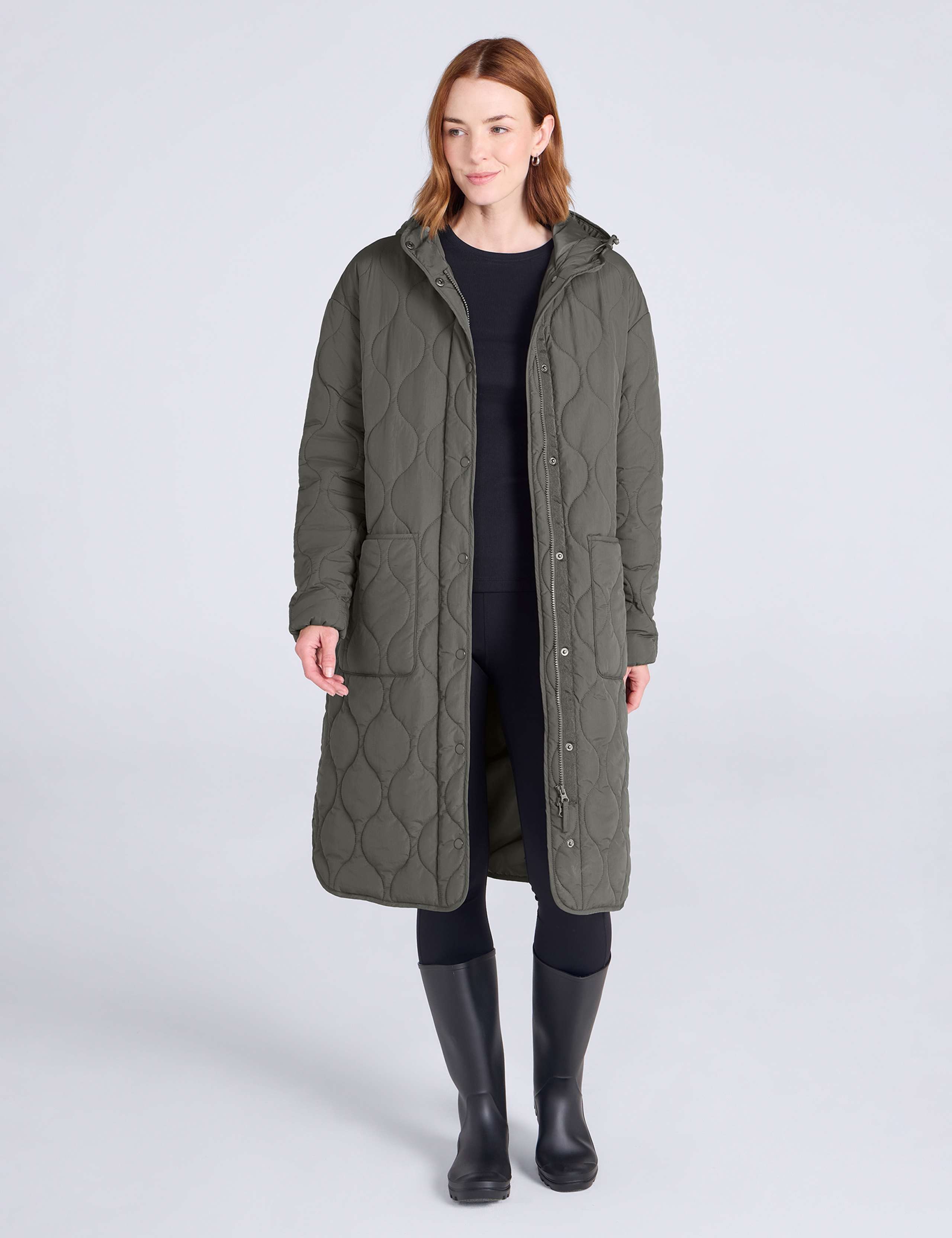 Padded Hooded Longline Jacket 1 of 7