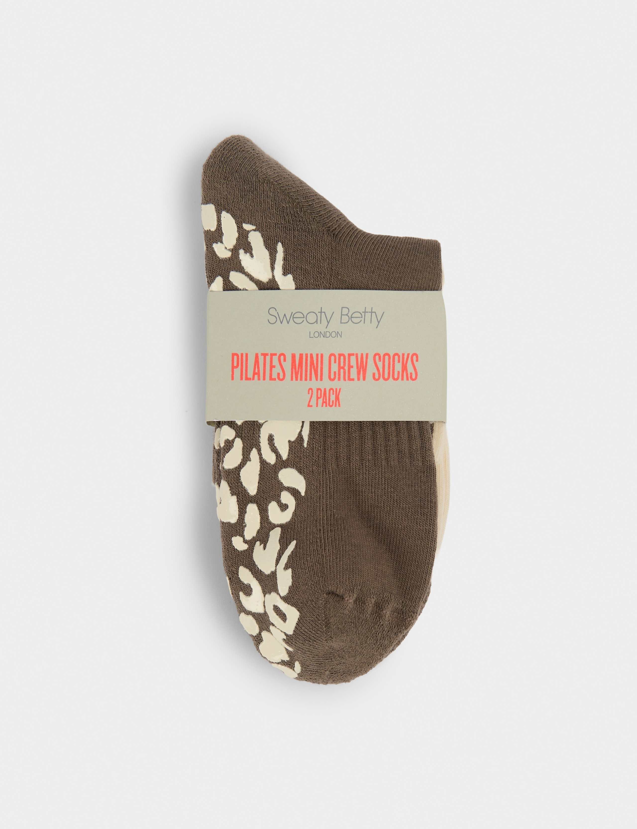 2 Pack Cotton Rich Animal Print Pilates Socks 2 of 4