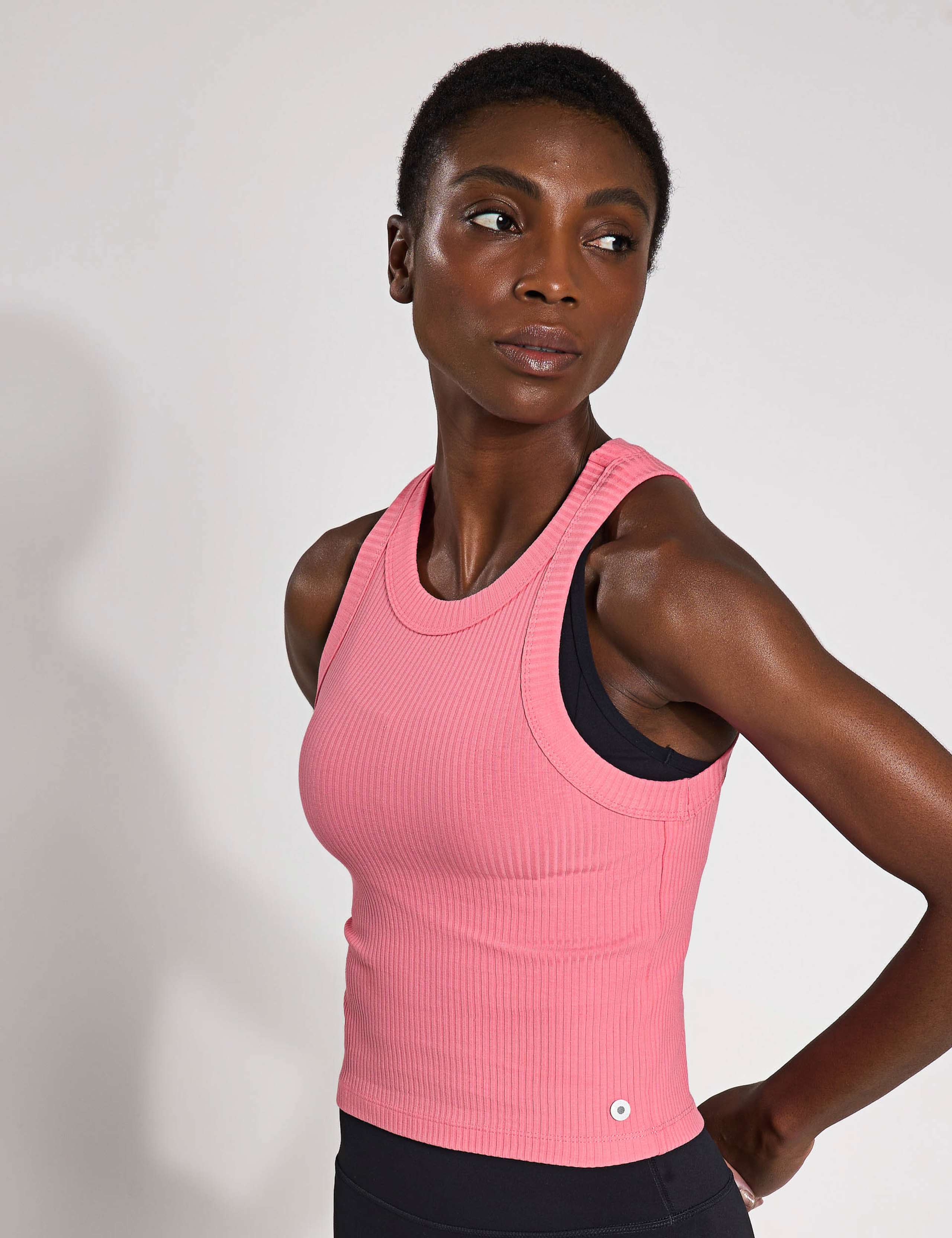 Harmony Cotton Rich Rib Crop Vest Top 1 of 4