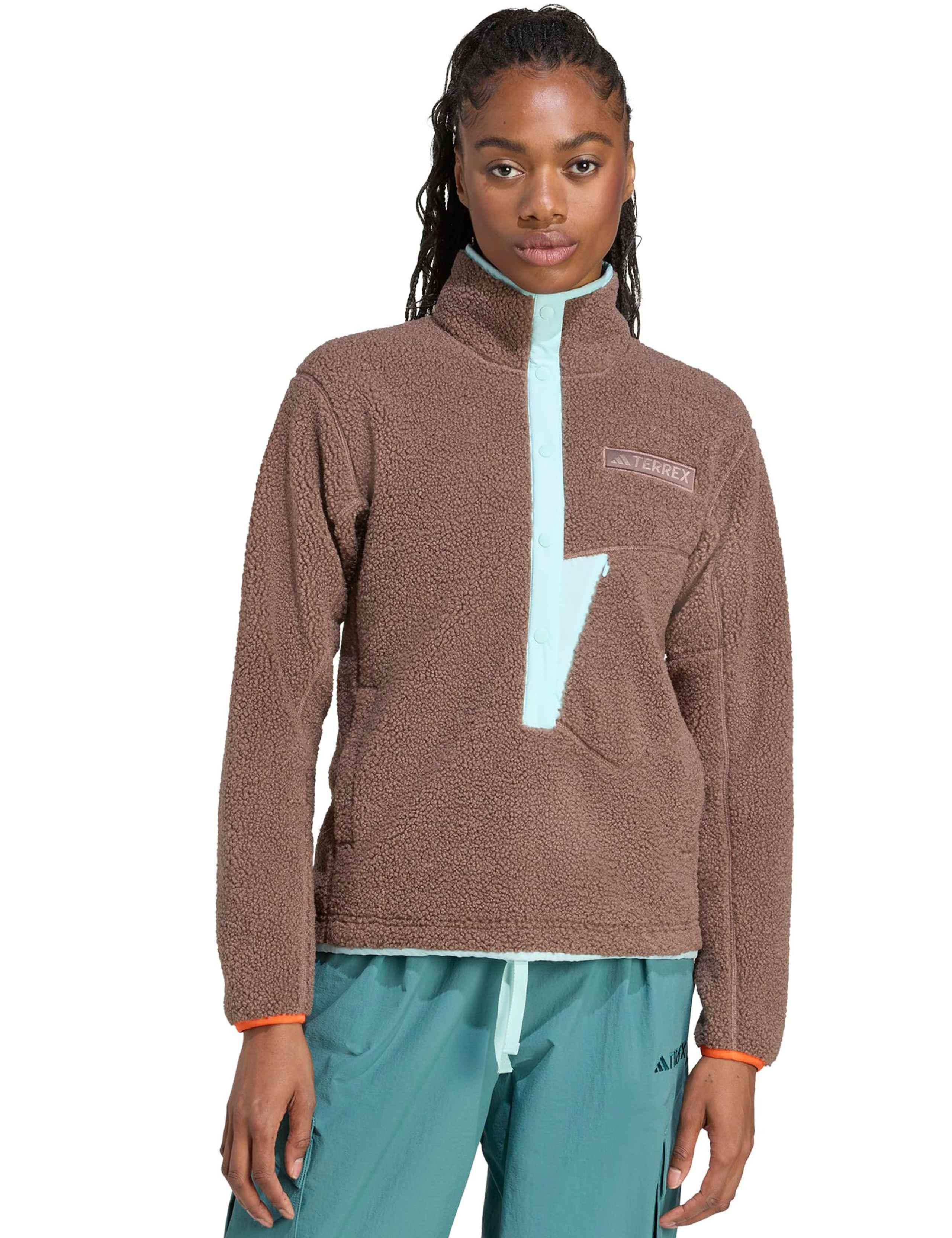 High Pile Half Placket Funnel Neck Fleece 1 of 7