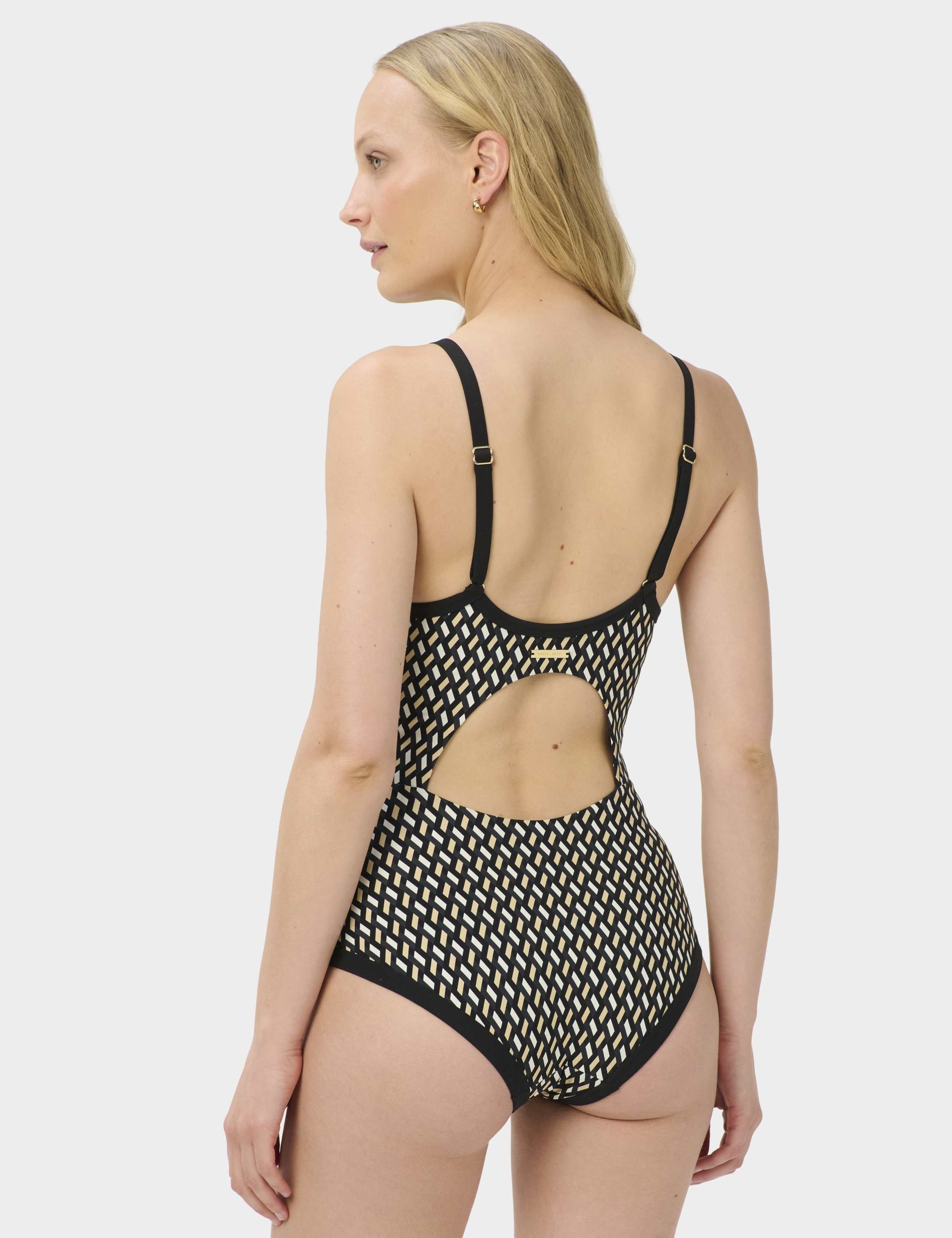 Riviera Geometric Cut Out Scoop Neck Swimsuit 3 of 7