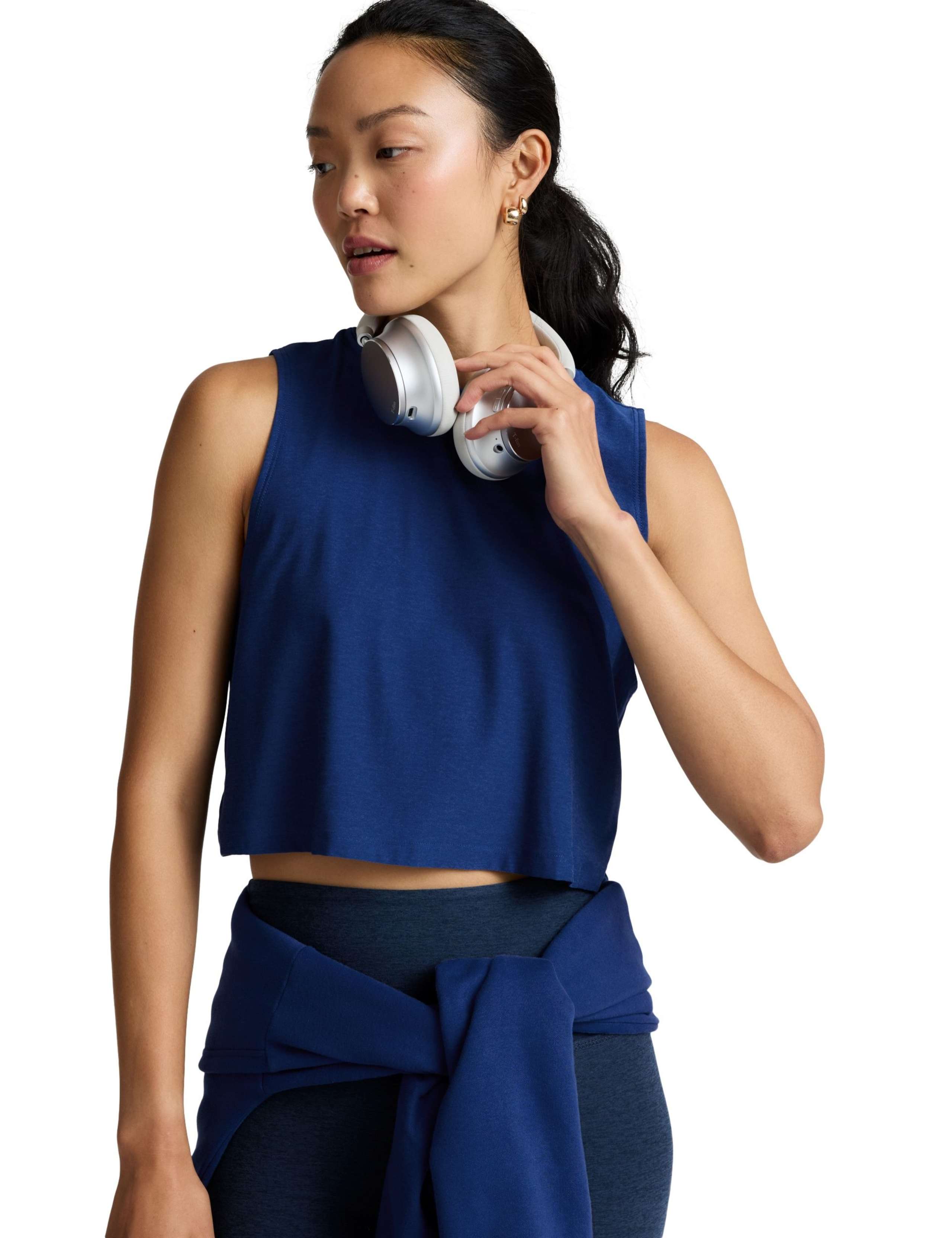 Featherweight Relaxed Crop Vest Top 1 of 3