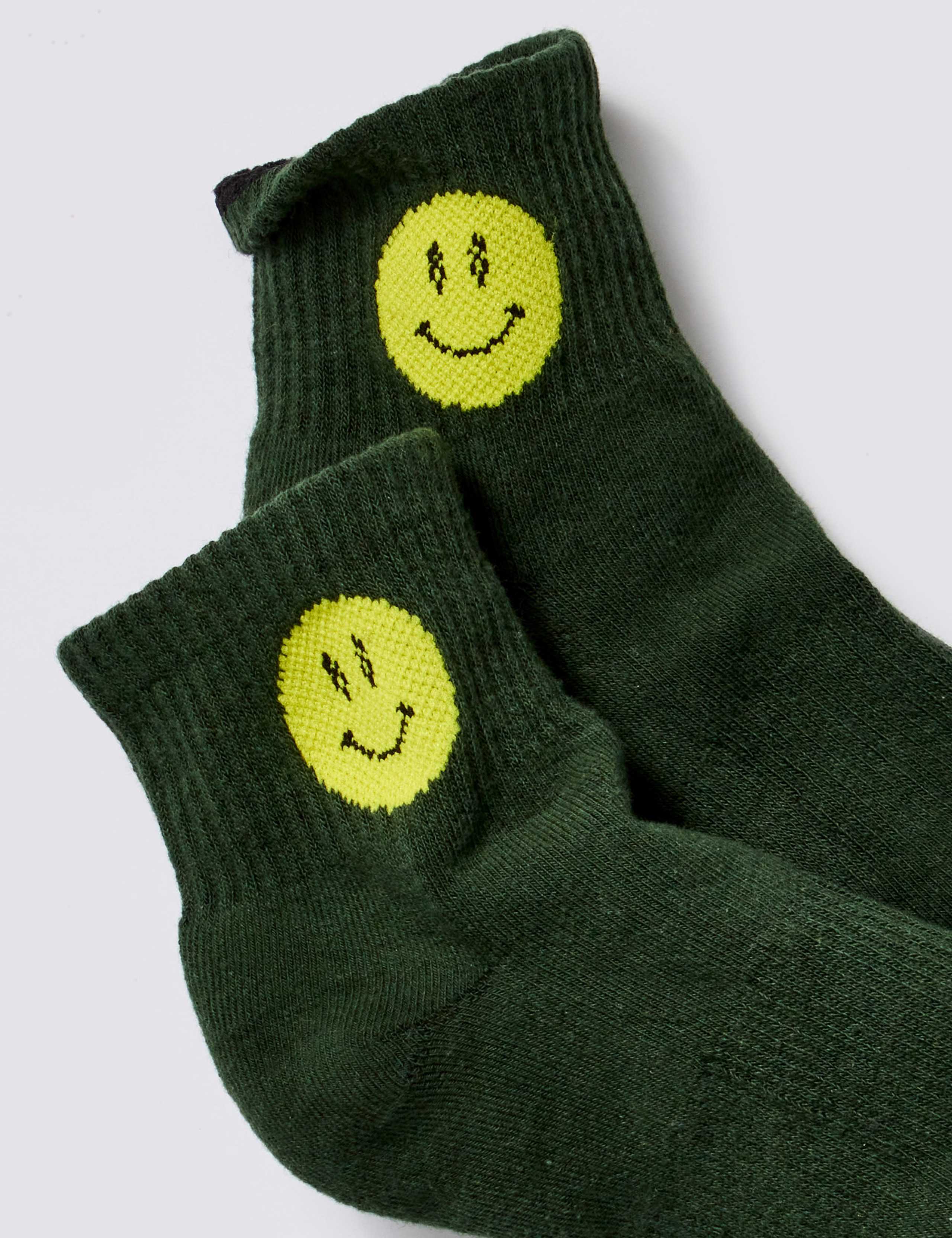Cotton Rich Smiling Ankle Socks 2 of 2