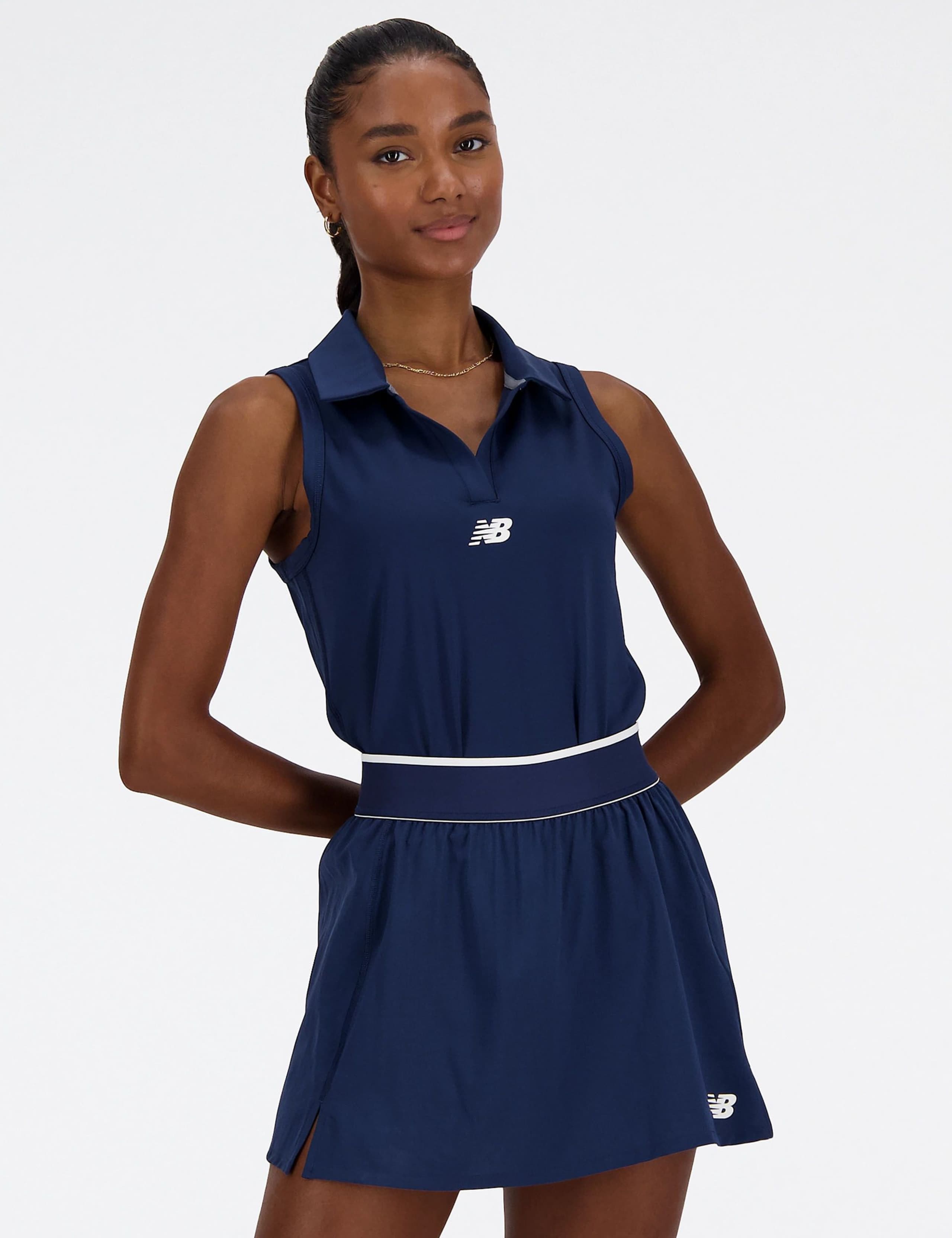 Collared V-Neck Tennis Vest Top 1 of 4