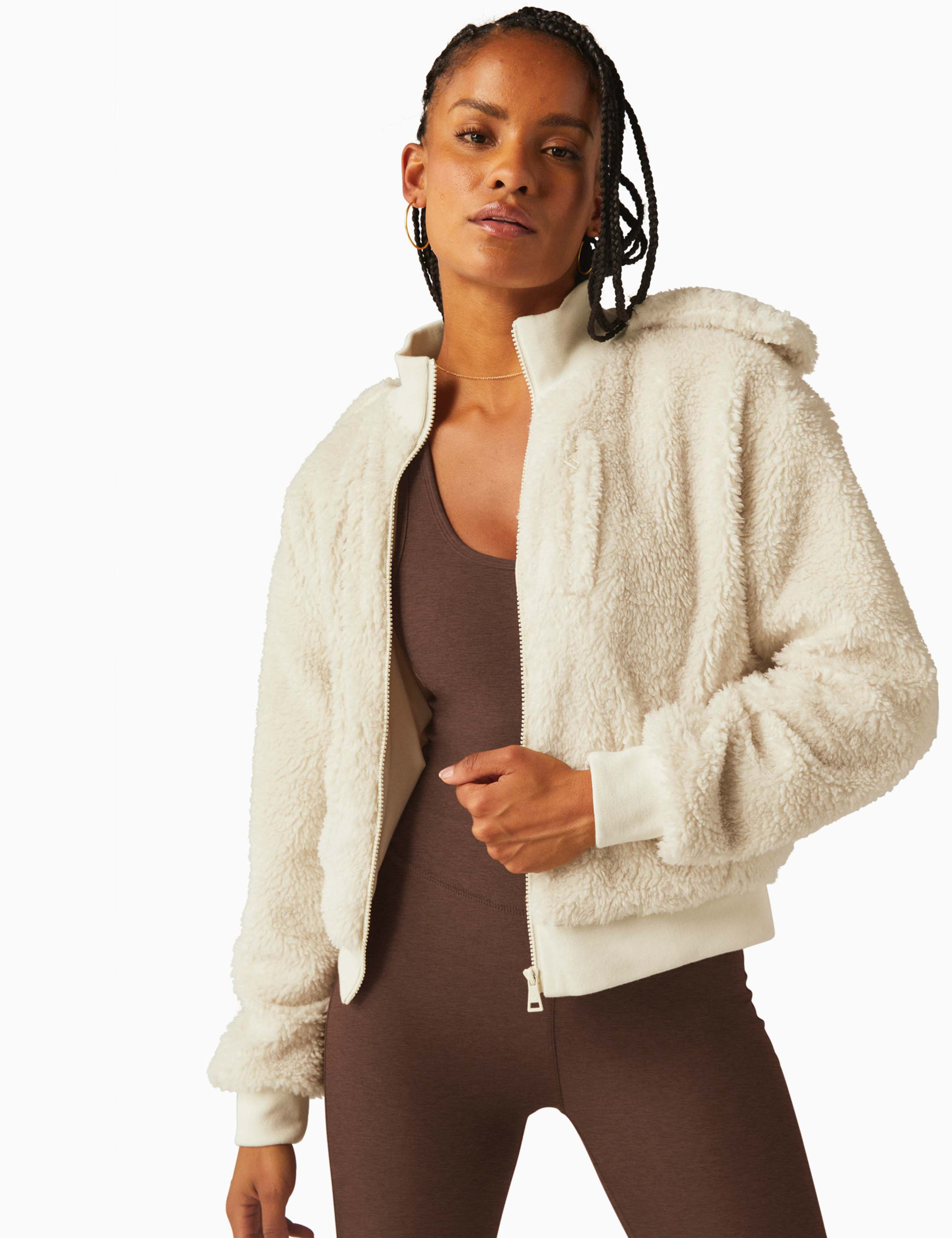 Borg Funnel Neck Relaxed Jacket 1 of 5