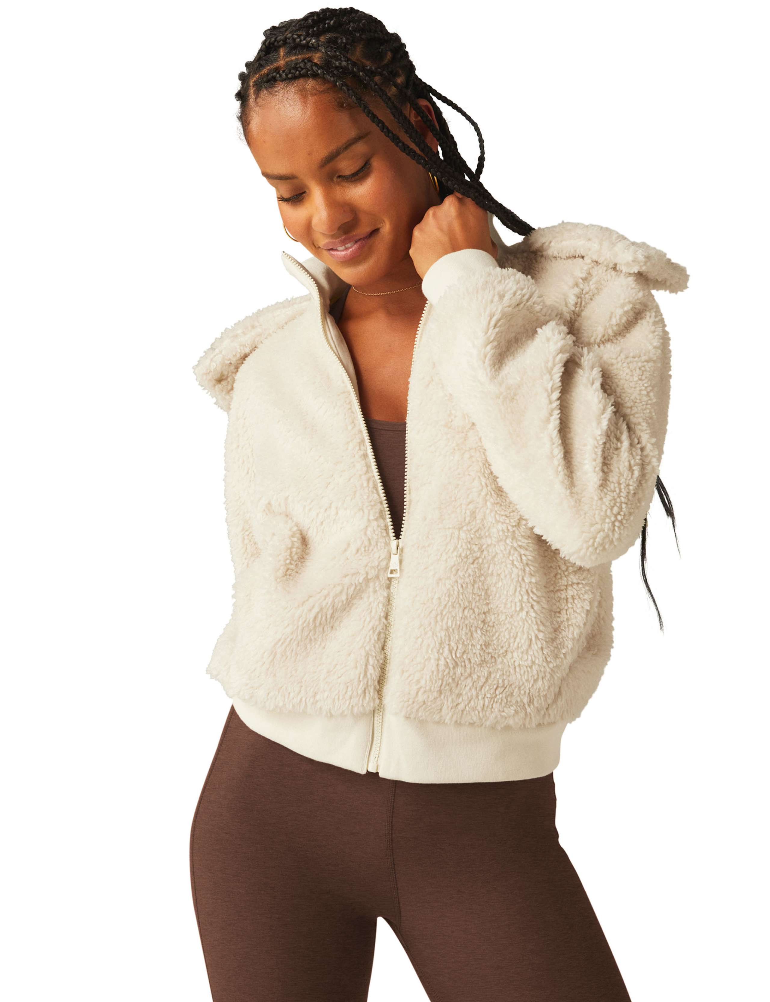 Borg Funnel Neck Relaxed Jacket 3 of 5