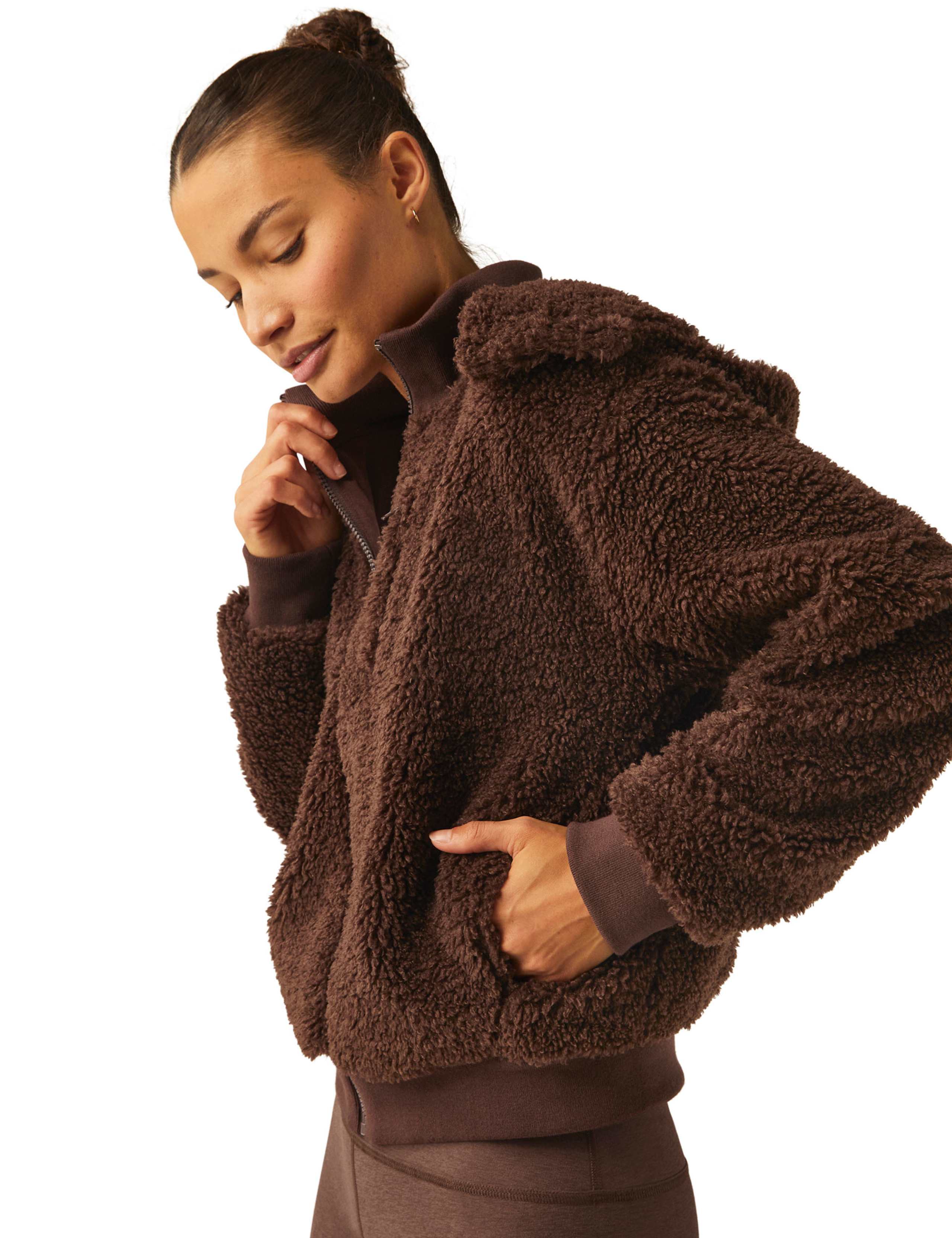 Borg Funnel Neck Relaxed Jacket 2 of 6