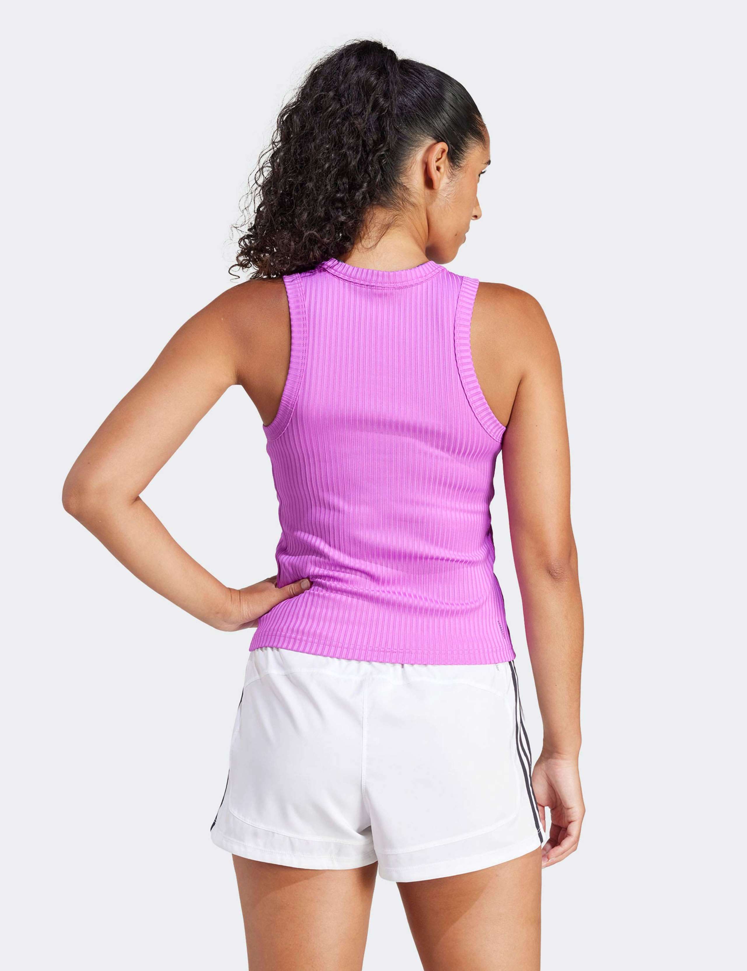 All Gym Seasonal Rib Tonal 3 Stripes Vest Top 3 of 6