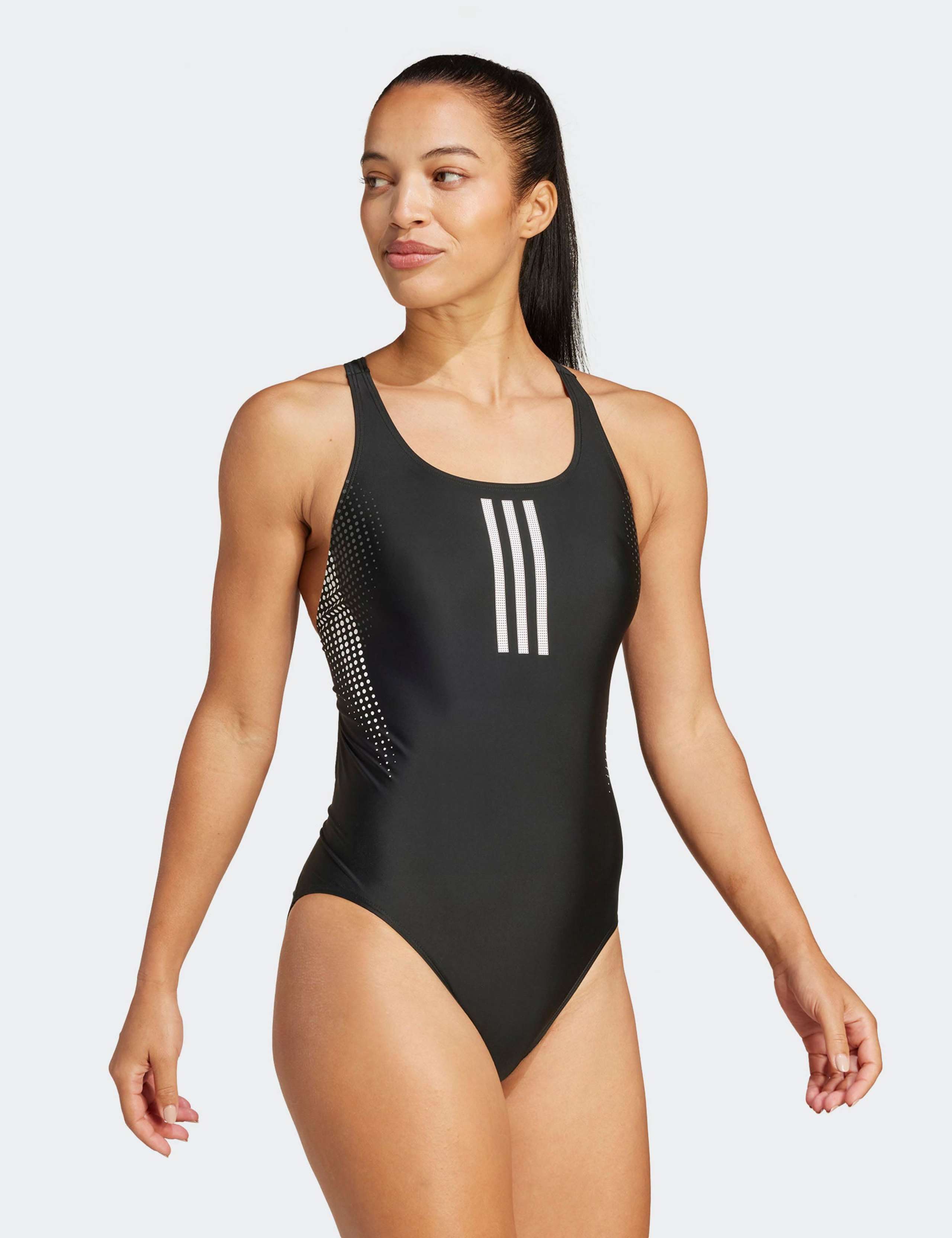3 Stripes Graphic Scoop Neck Swimsuit 3 of 6