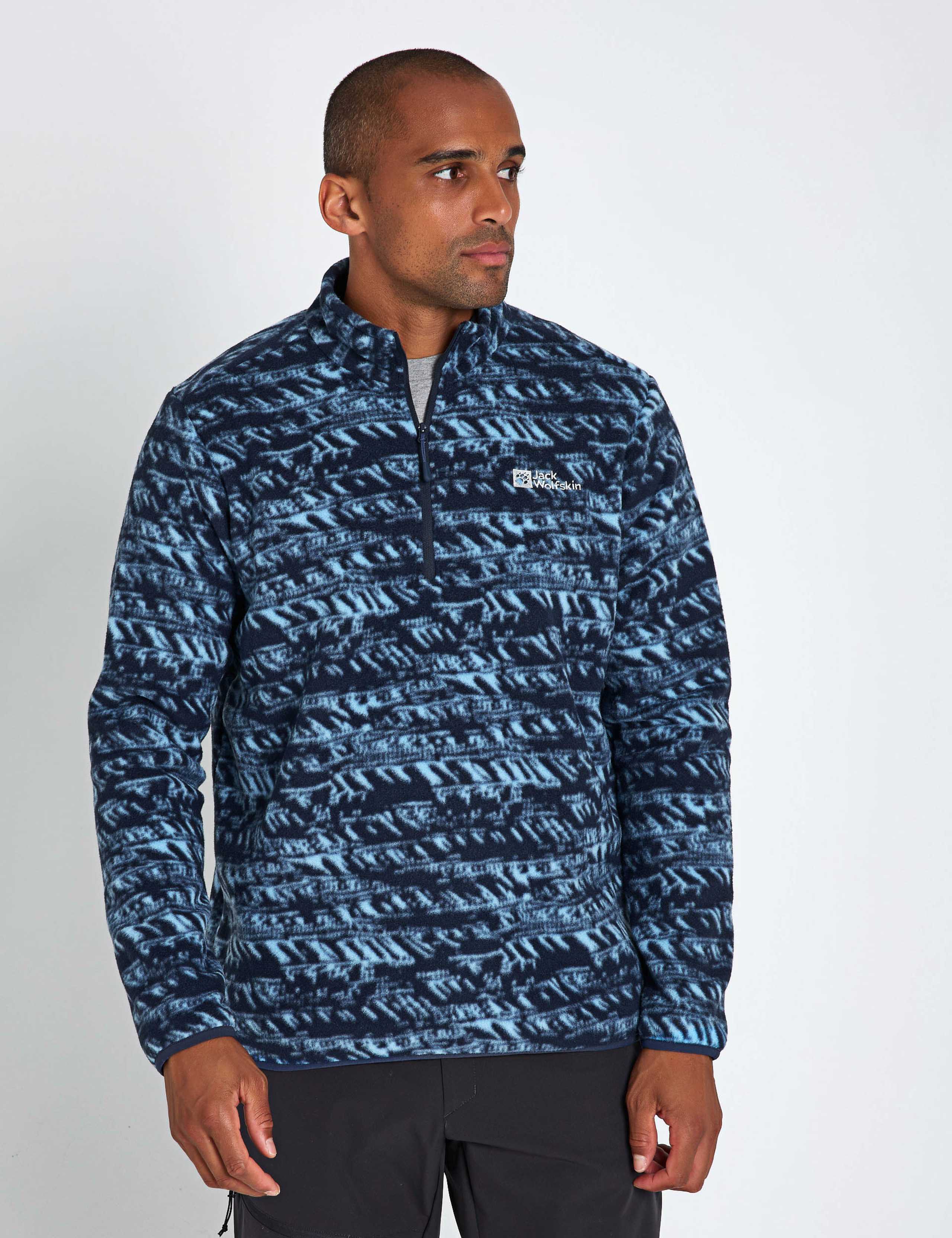 Big Sky Printed Funnel Neck Half Zip Fleece 1 of 5