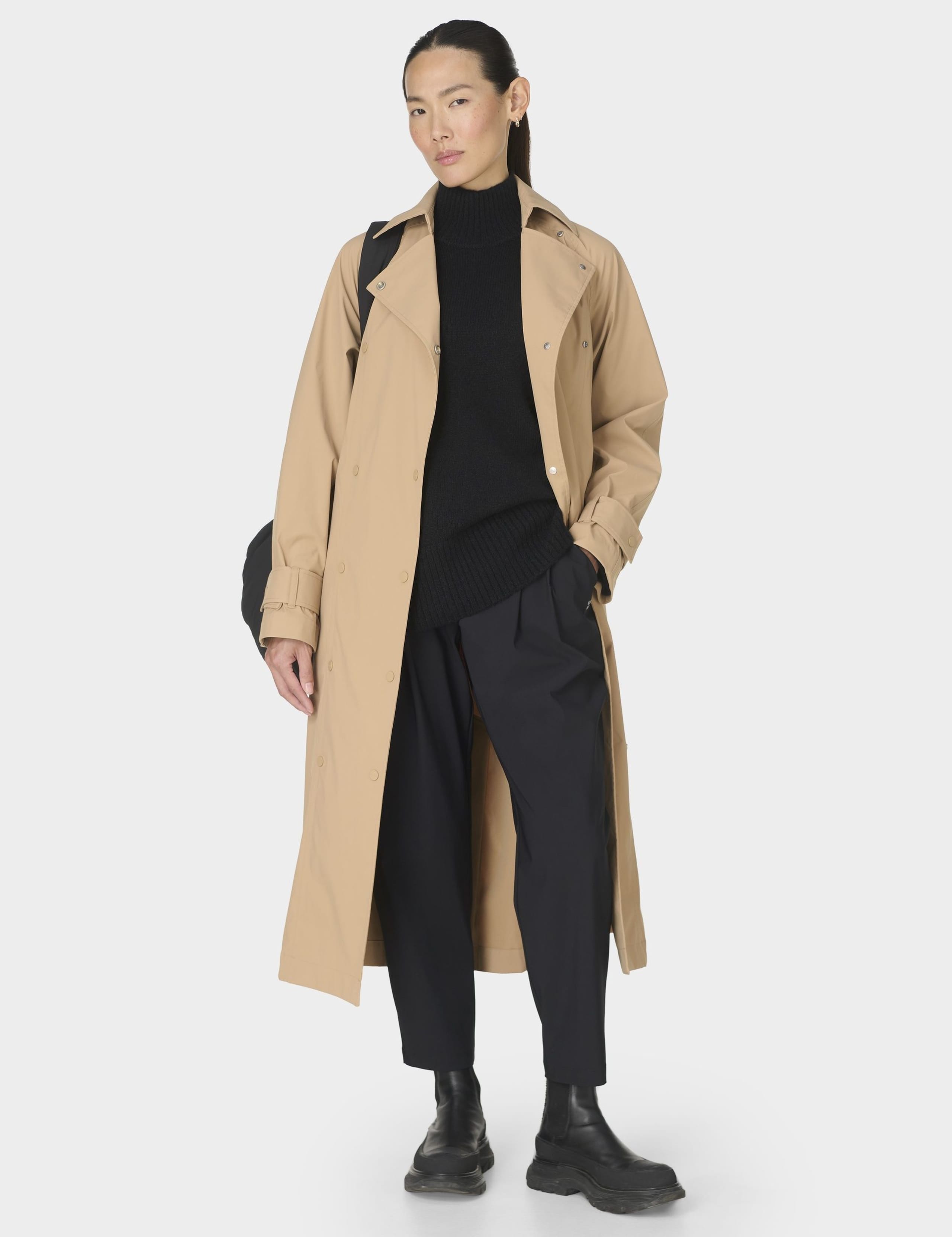 Belted Double Breasted Relaxed Trench Coat 6 of 10