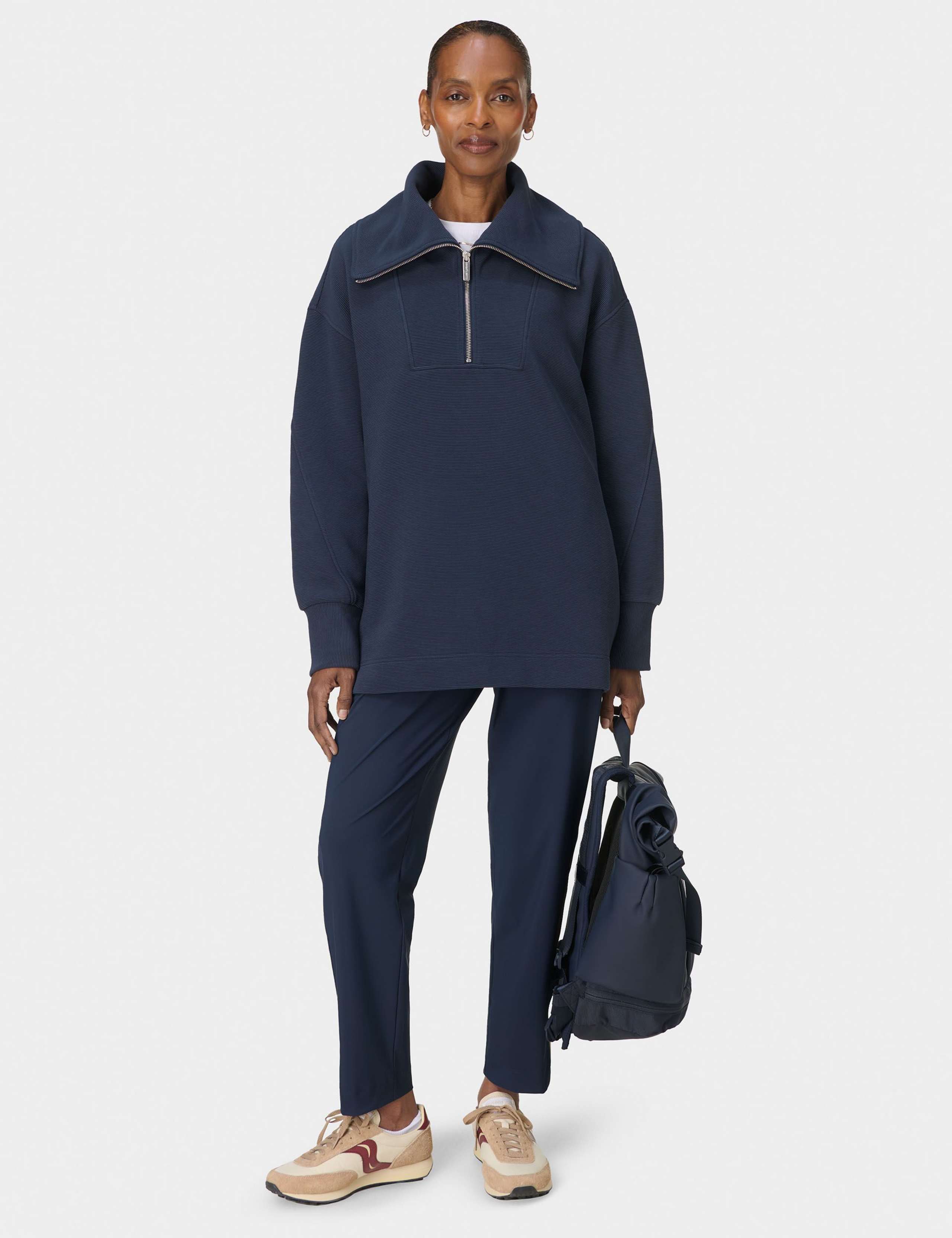 Peaceful Cotton Blend Half Zip Sweatshirt 3 of 8