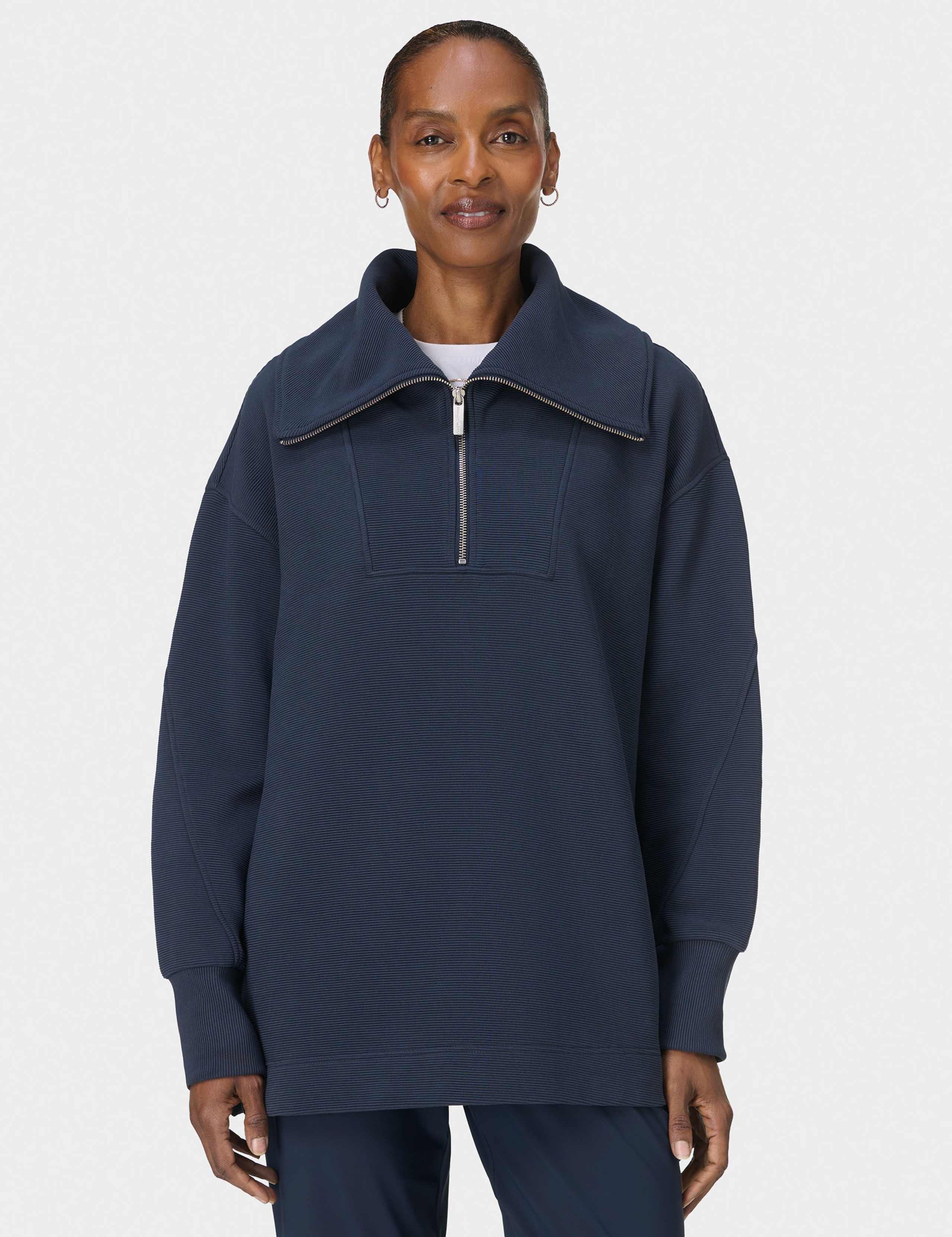 Peaceful Cotton Blend Half Zip Sweatshirt 5 of 8
