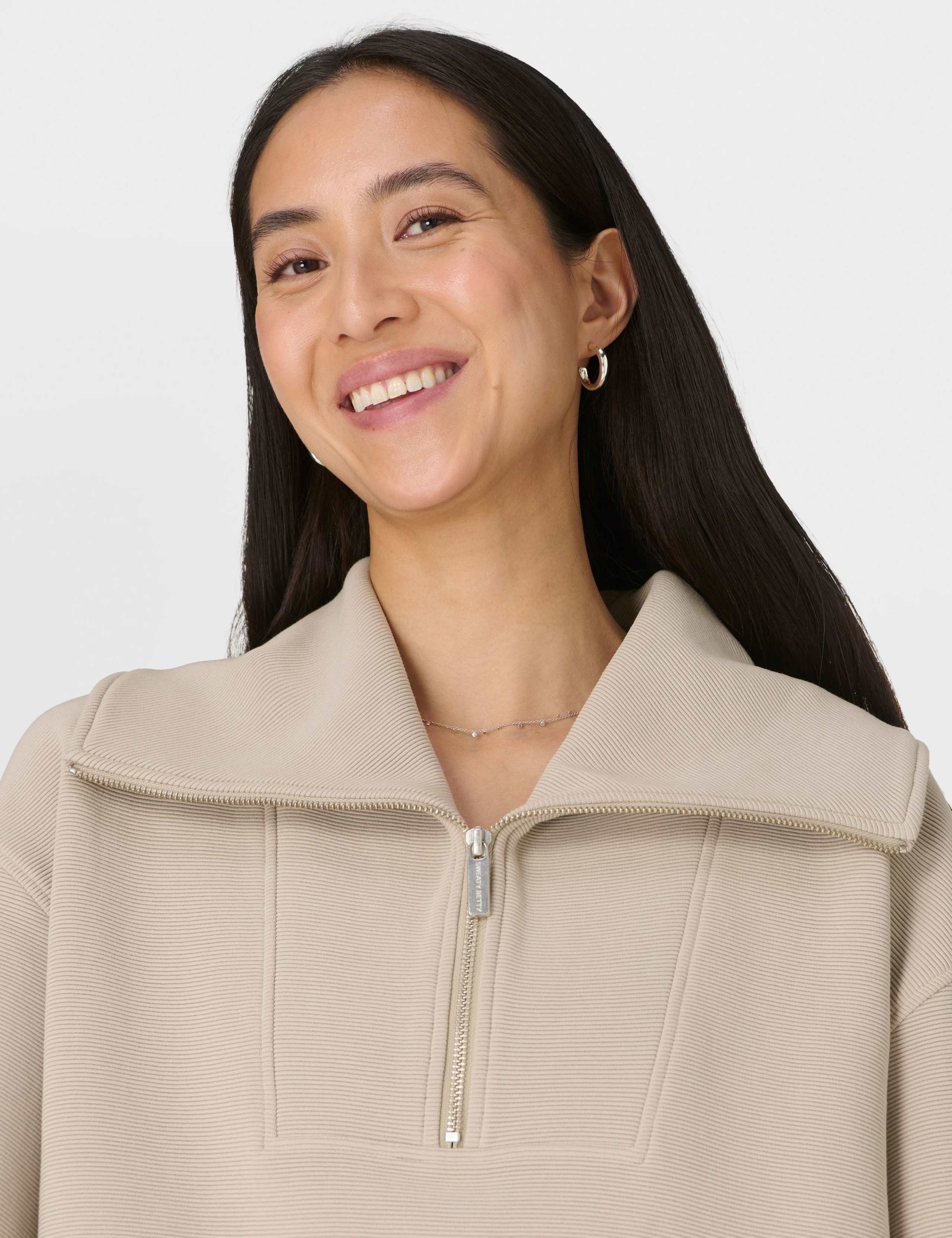 Peaceful Cotton Blend Half Zip Sweatshirt 3 of 7