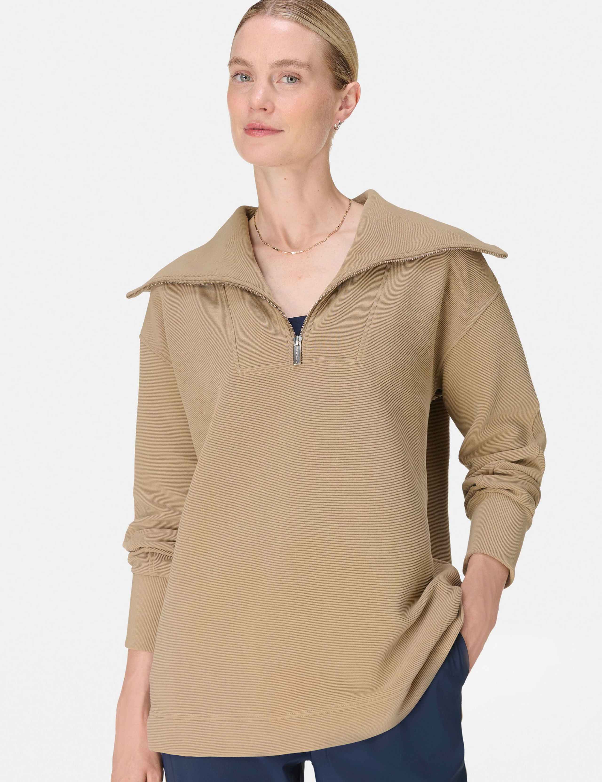 Peaceful Cotton Blend Half Zip Sweatshirt 3 of 8