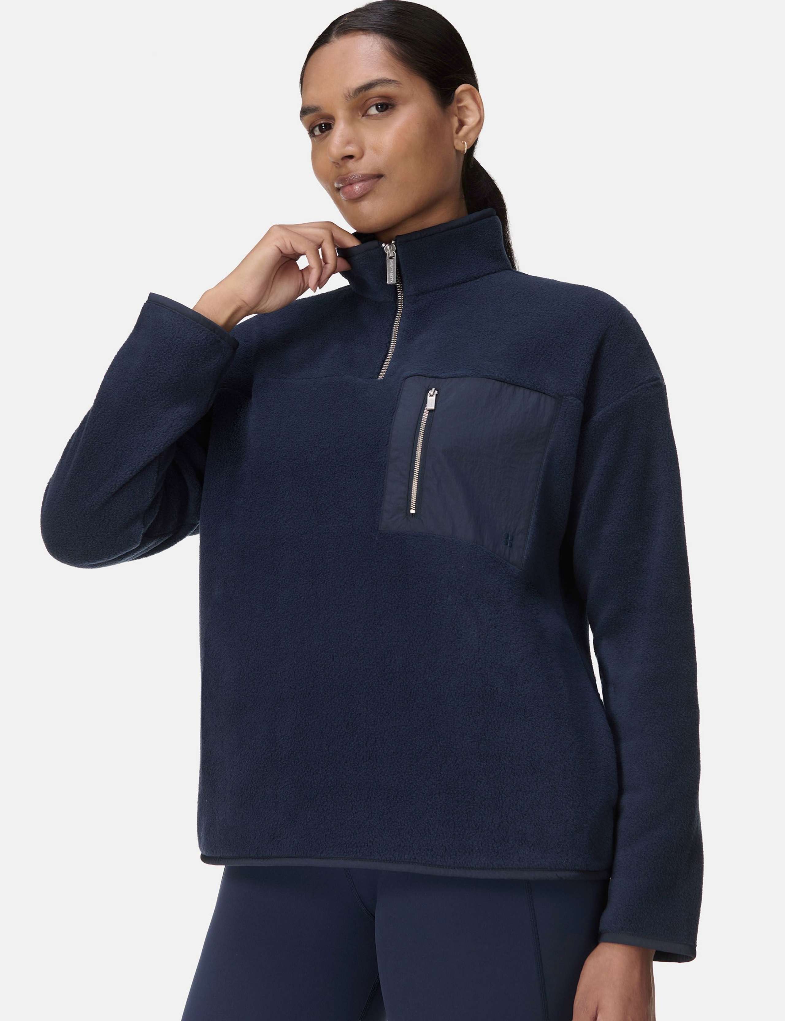 Mallow Half Zip Fleece Sweatshirt 3 of 8