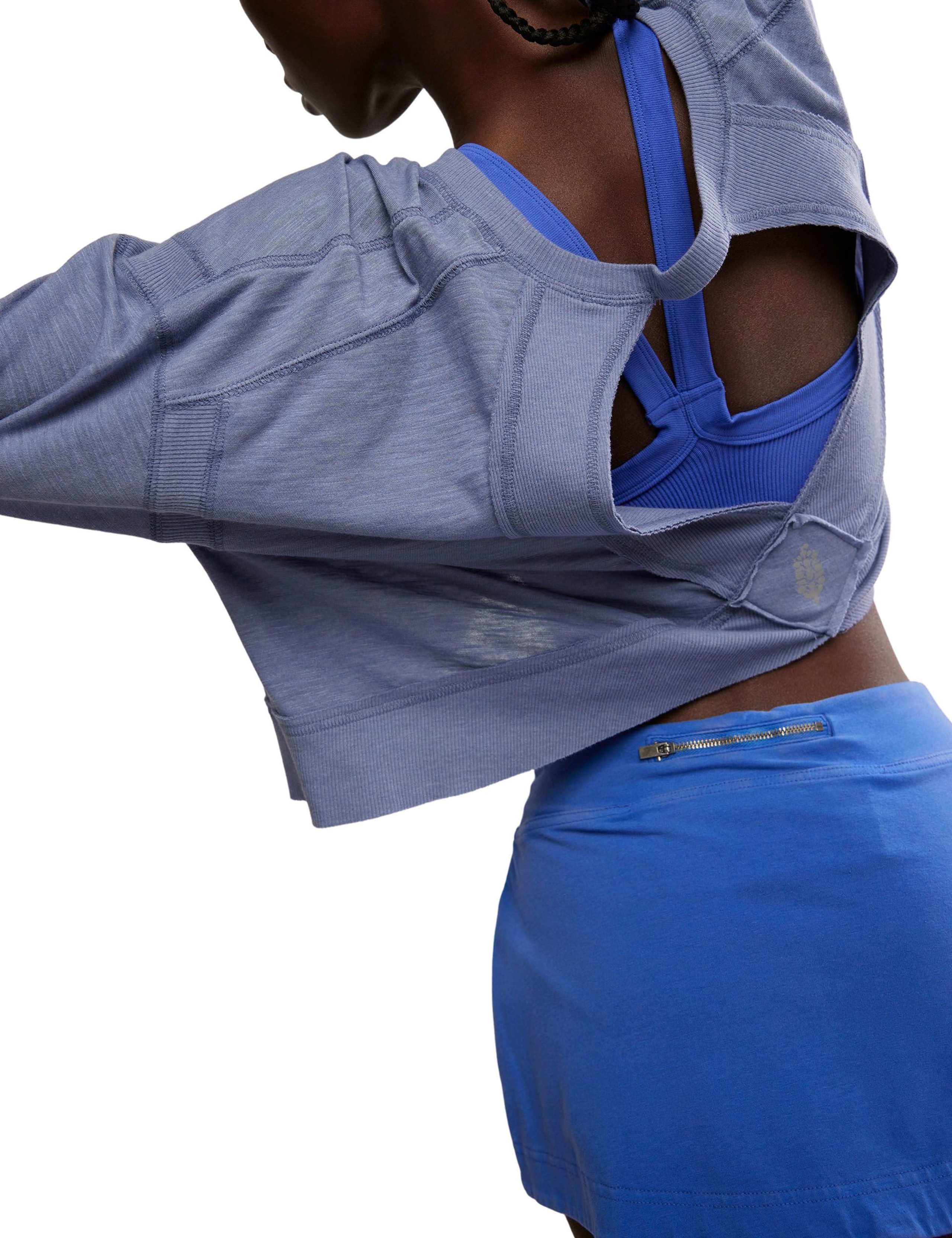 My Time Cotton Rich Crew Neck Open Back Top 2 of 7