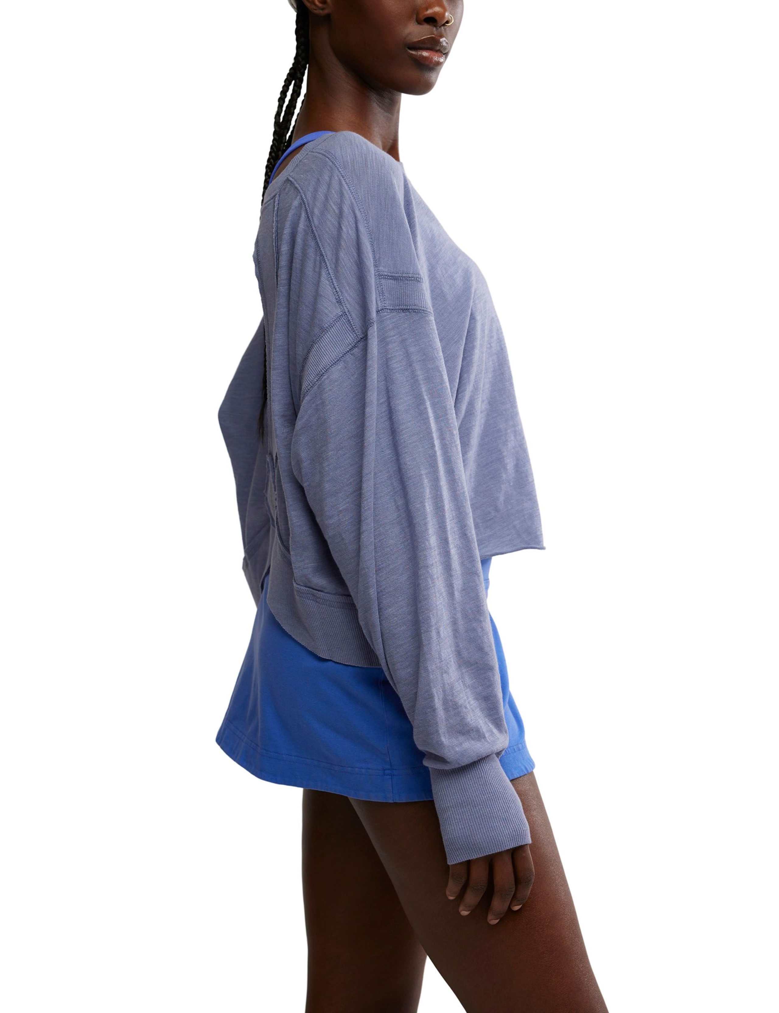 My Time Cotton Rich Crew Neck Open Back Top 5 of 7