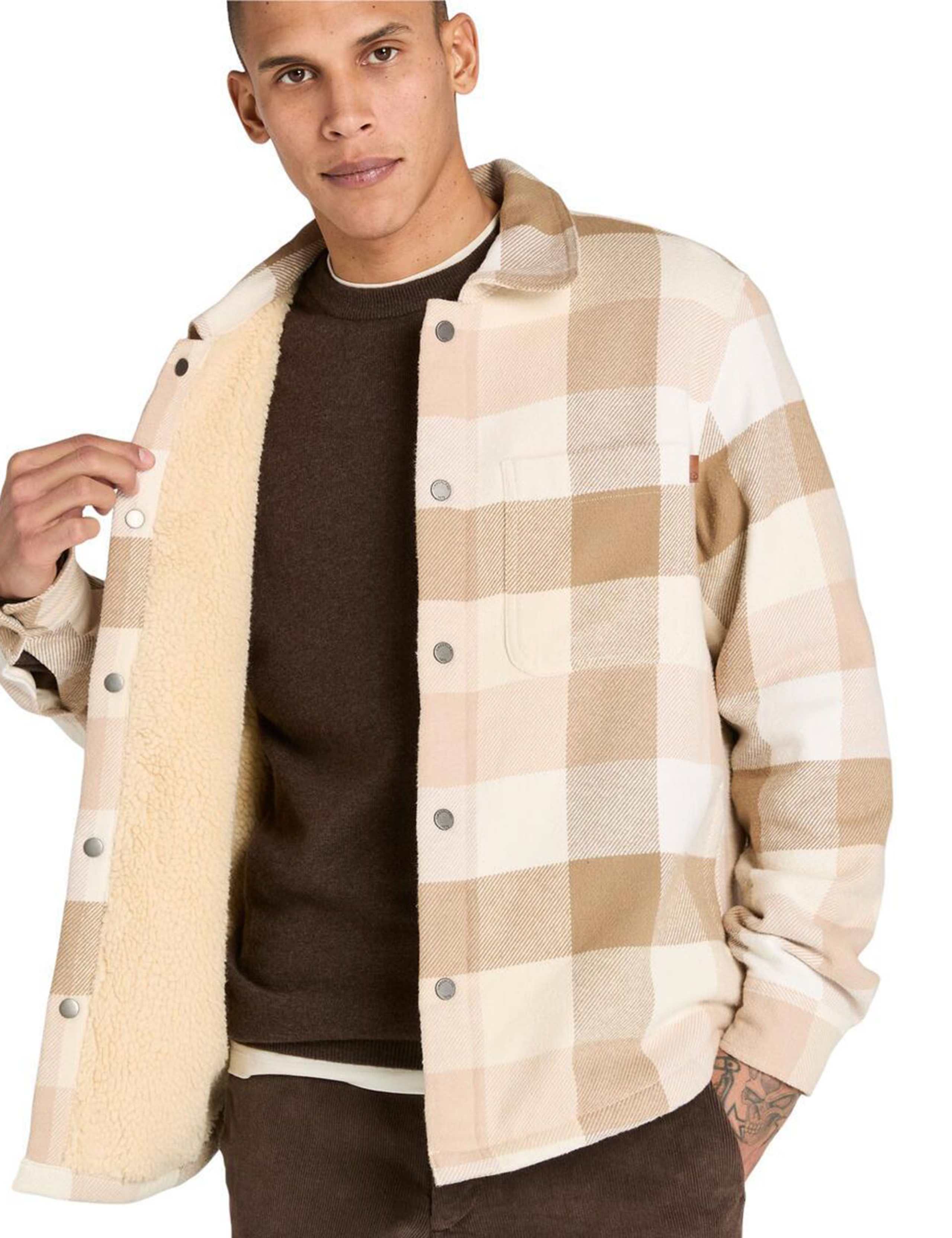 Pure Cotton Checked Fleece Lined Overshirt 5 of 6