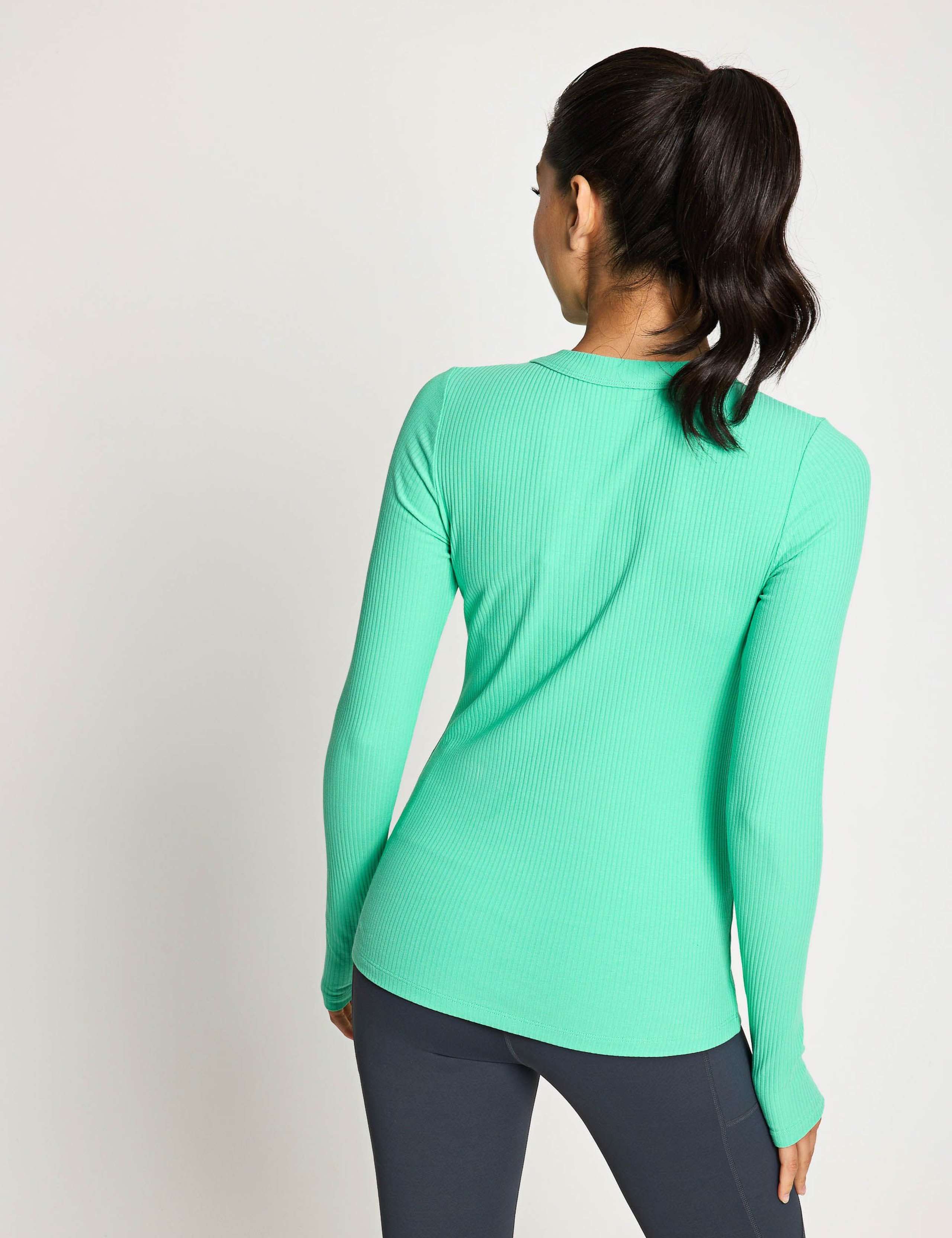 Fiona Cotton Rich Crew Neck Ribbed Top 3 of 6