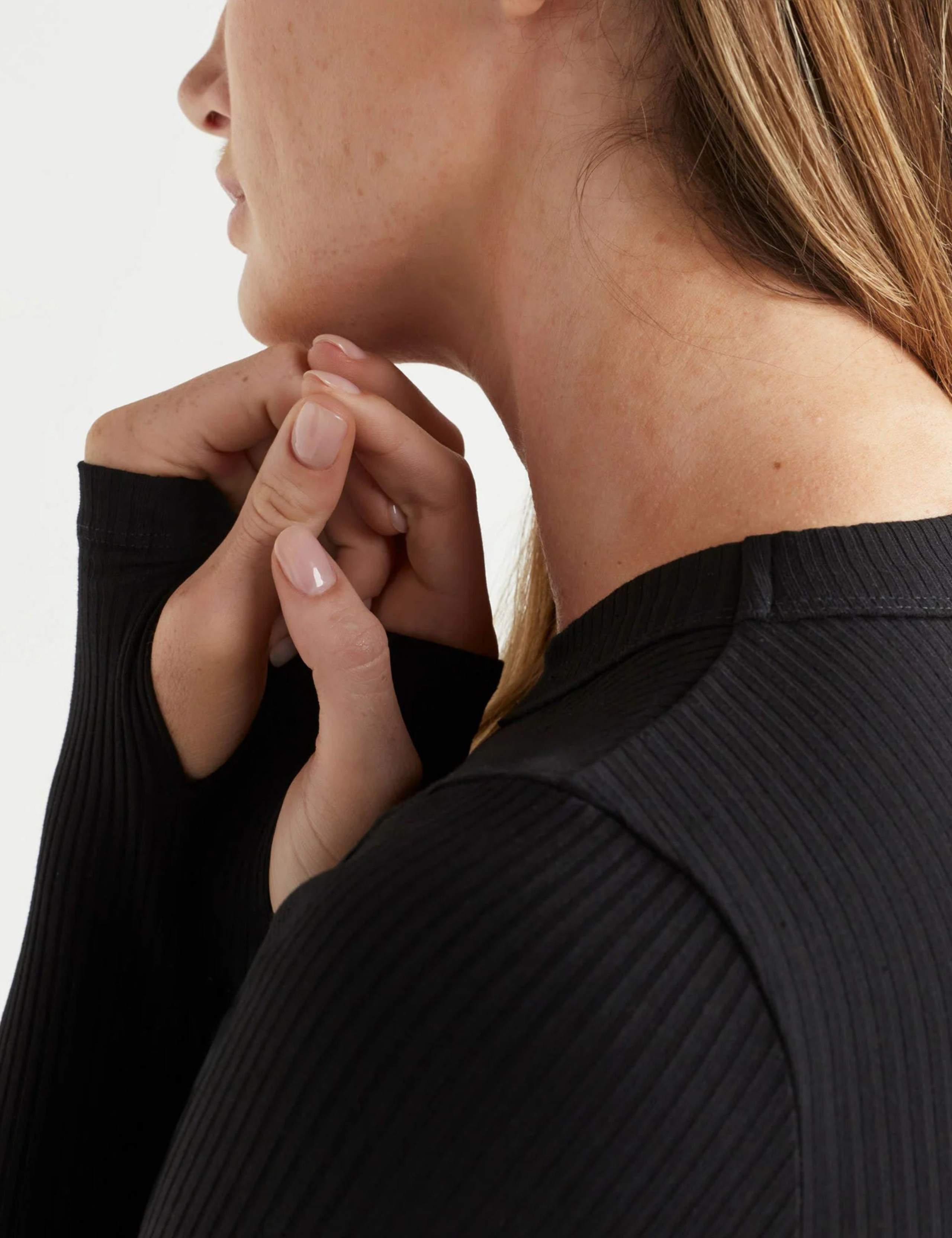Fiona Cotton Rich Ribbed Crew Neck Top 5 of 5