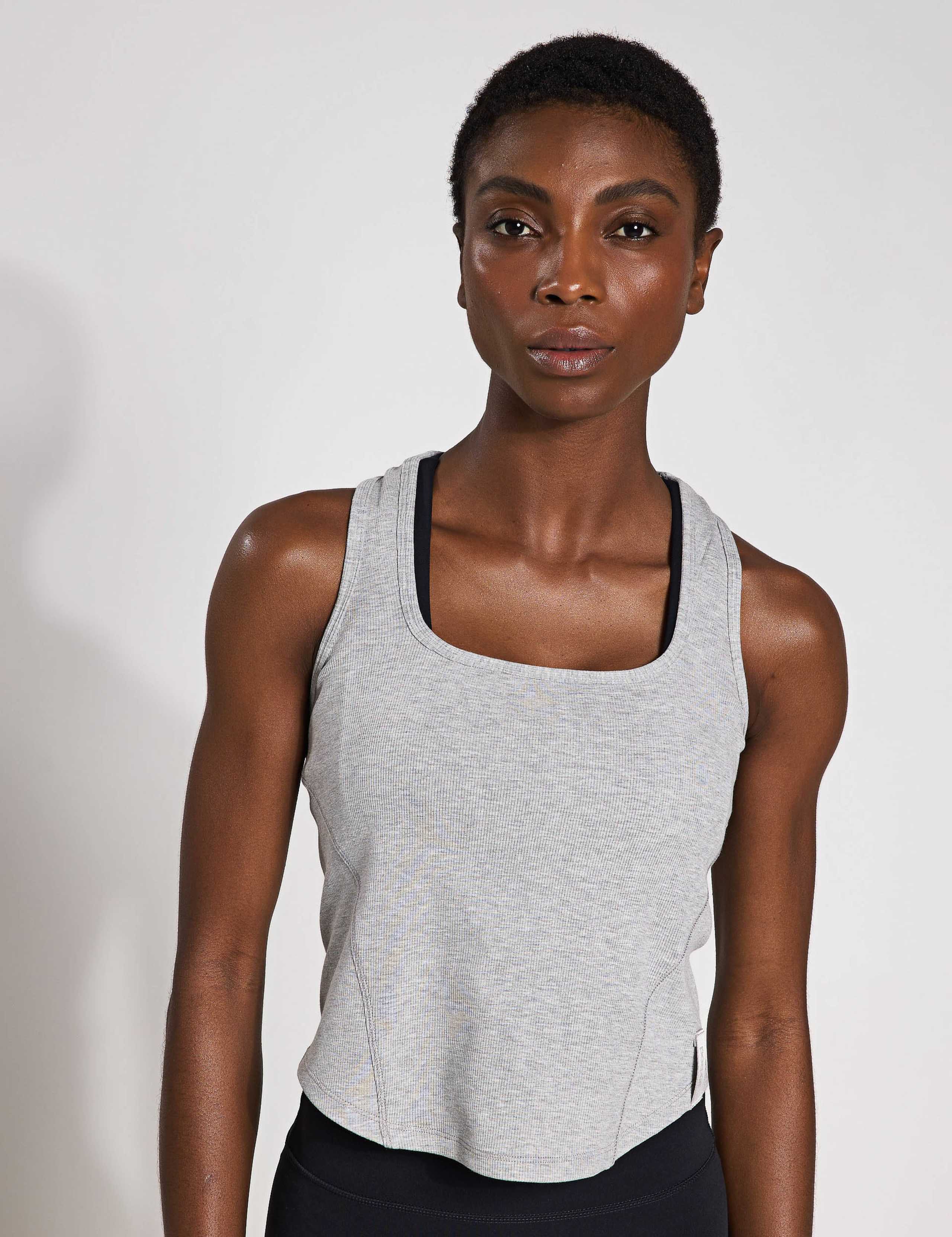 Jodie Rib Scoop Neck Racer Back Vest Top 1 of 4