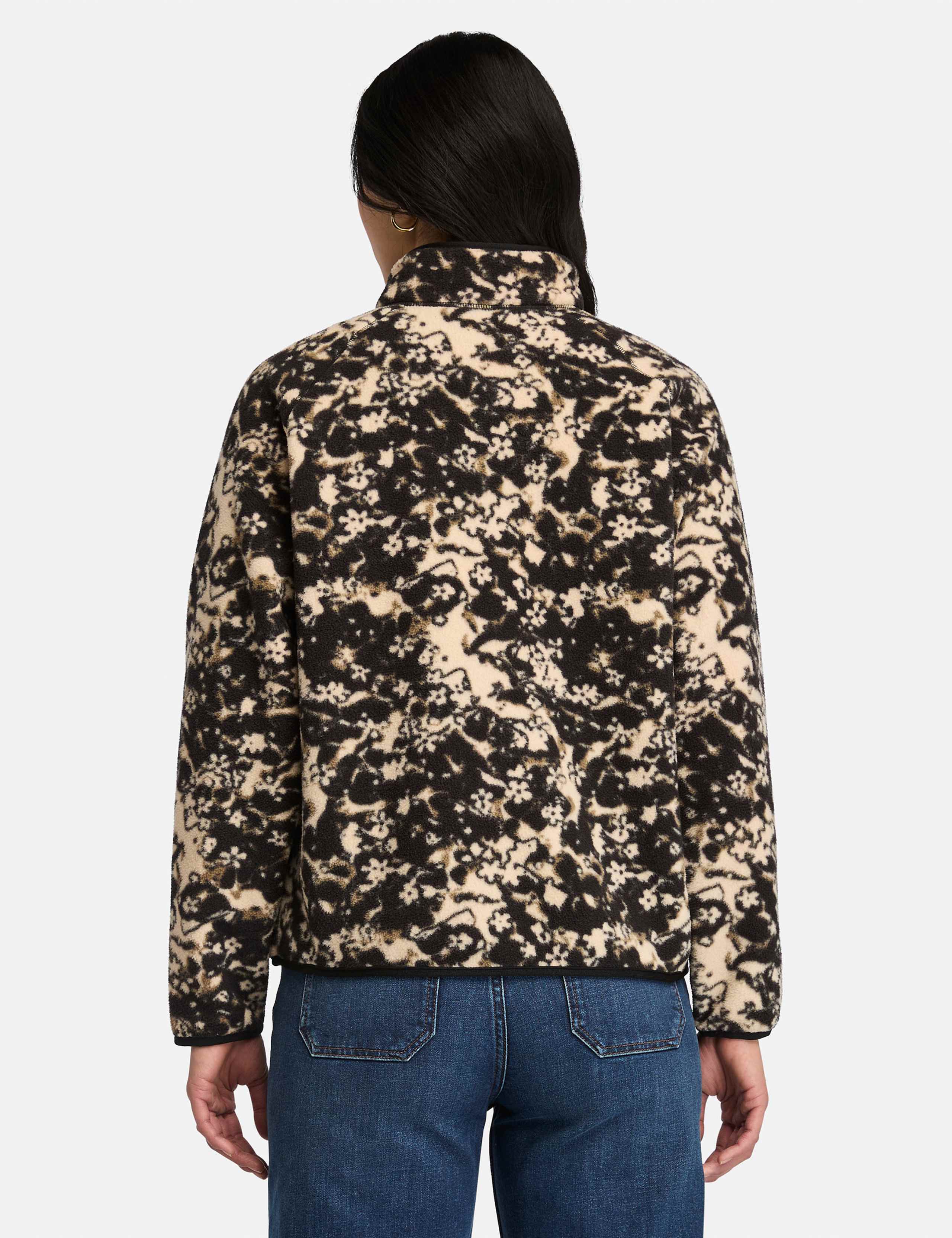 Floral Printed Funnel Neck Fleece Jacket 6 of 6