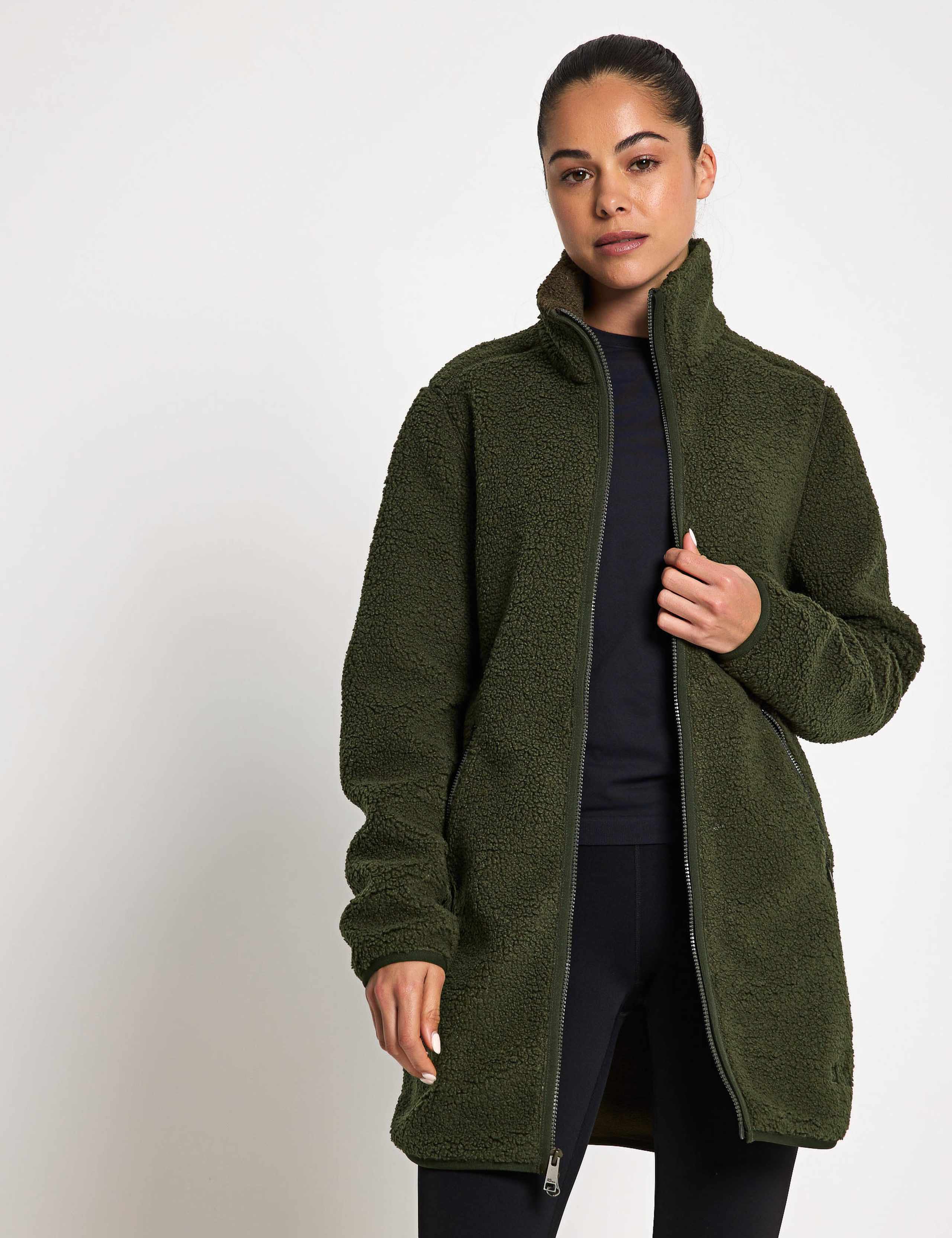 High Curl Relaxed Longline Coat 1 of 7