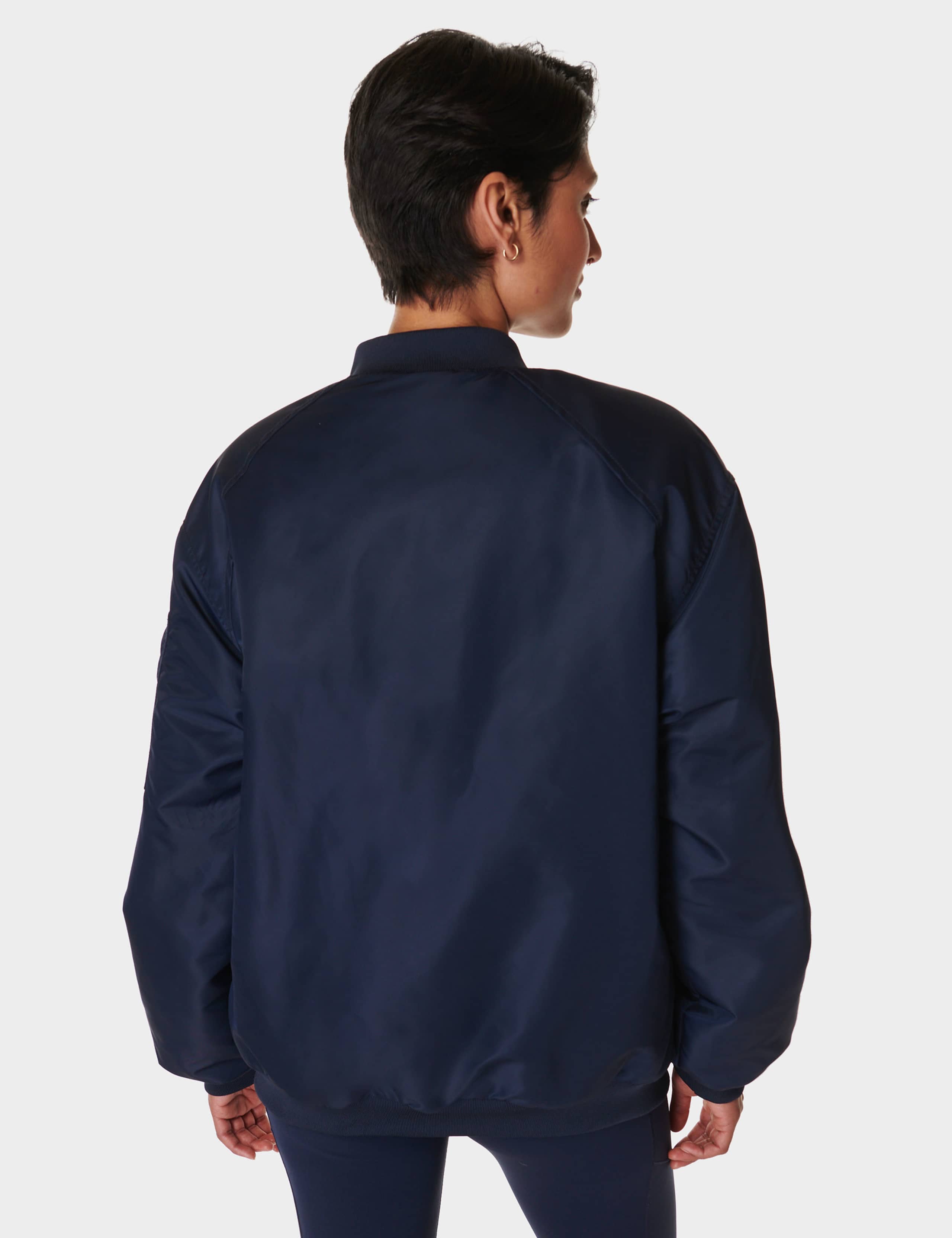 Cityscape Zip Up Longline Bomber Jacket 5 of 8