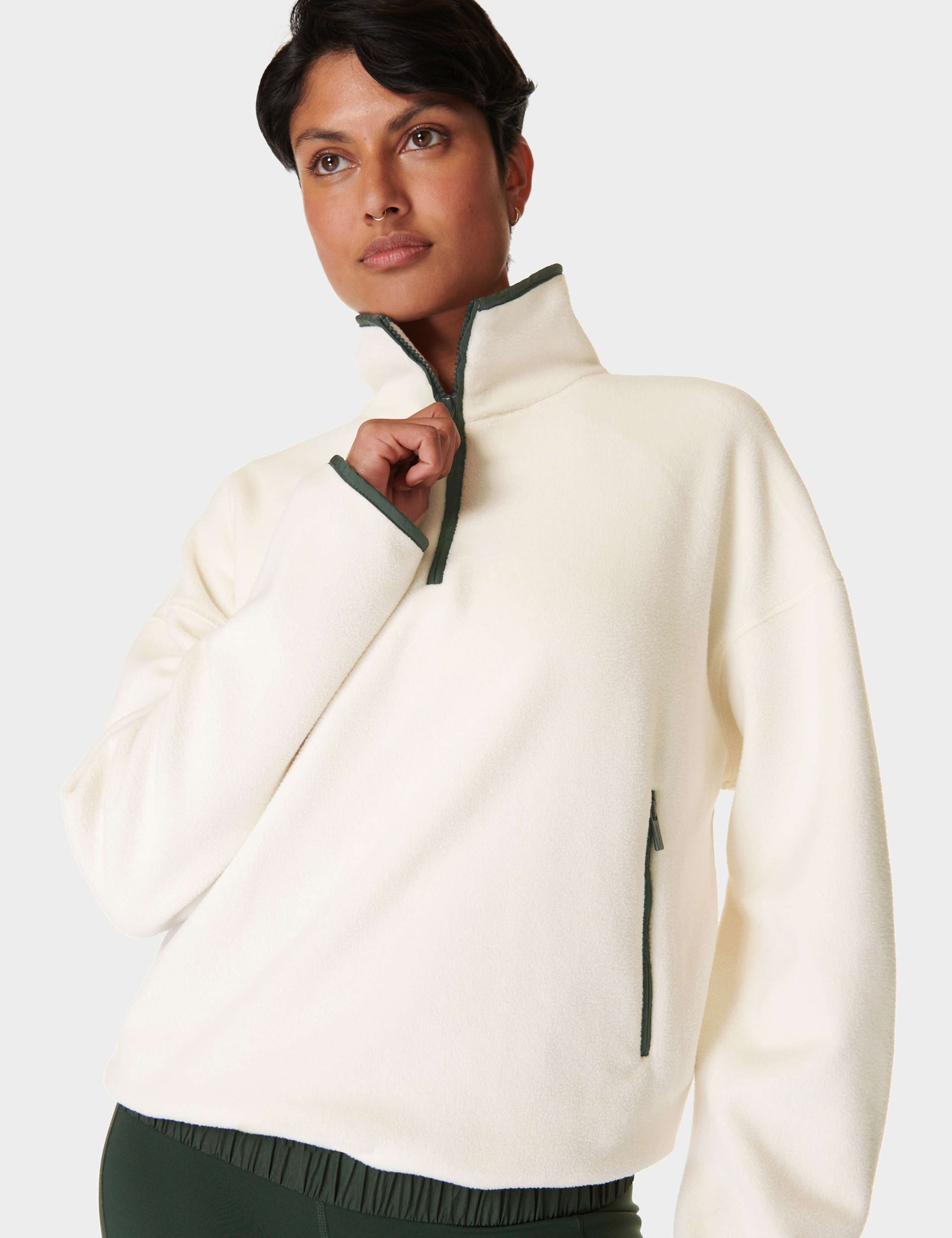 Mallow Cotton Blend Half Zip Sweatshirt 3 of 9
