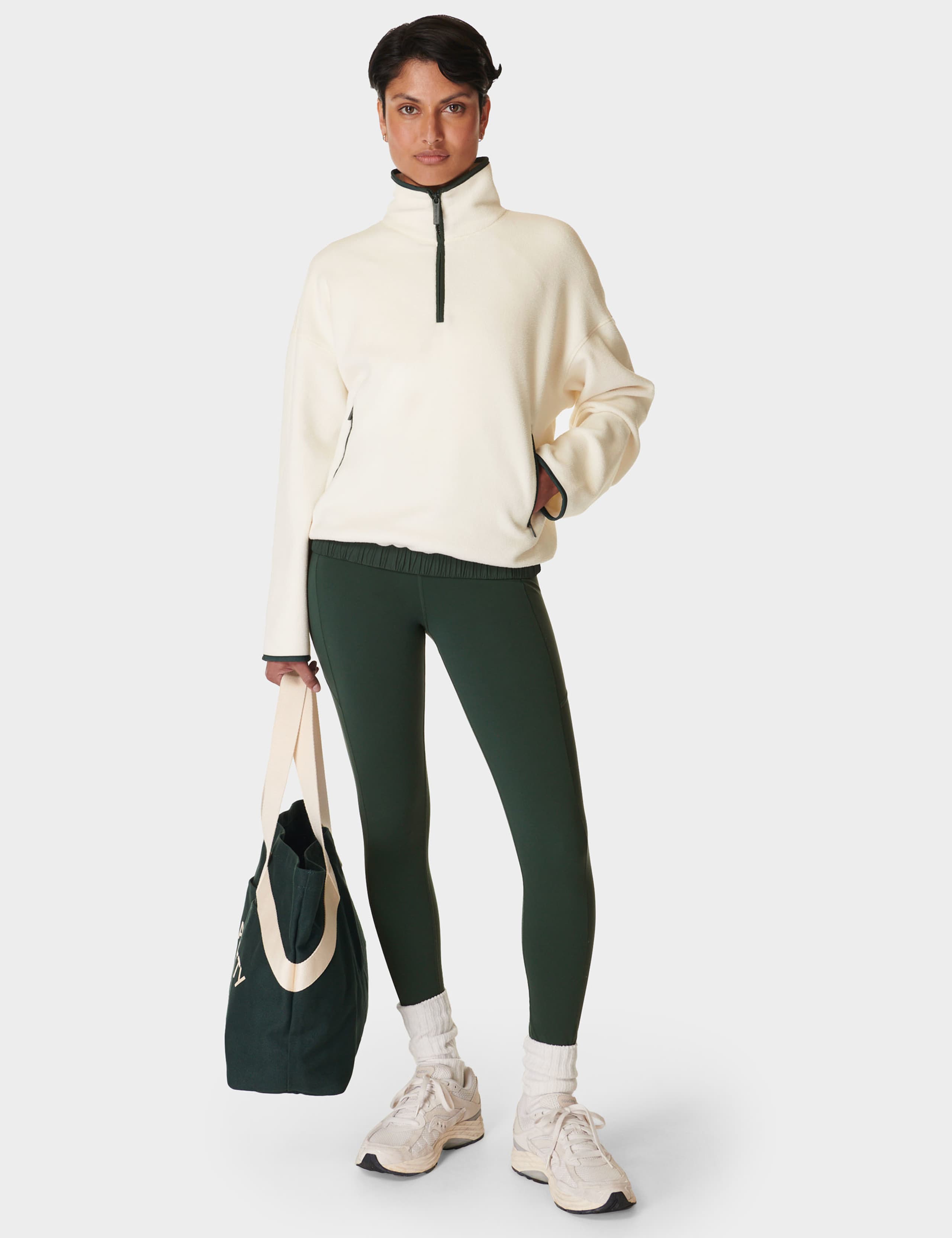 Mallow Cotton Blend Half Zip Sweatshirt 4 of 9