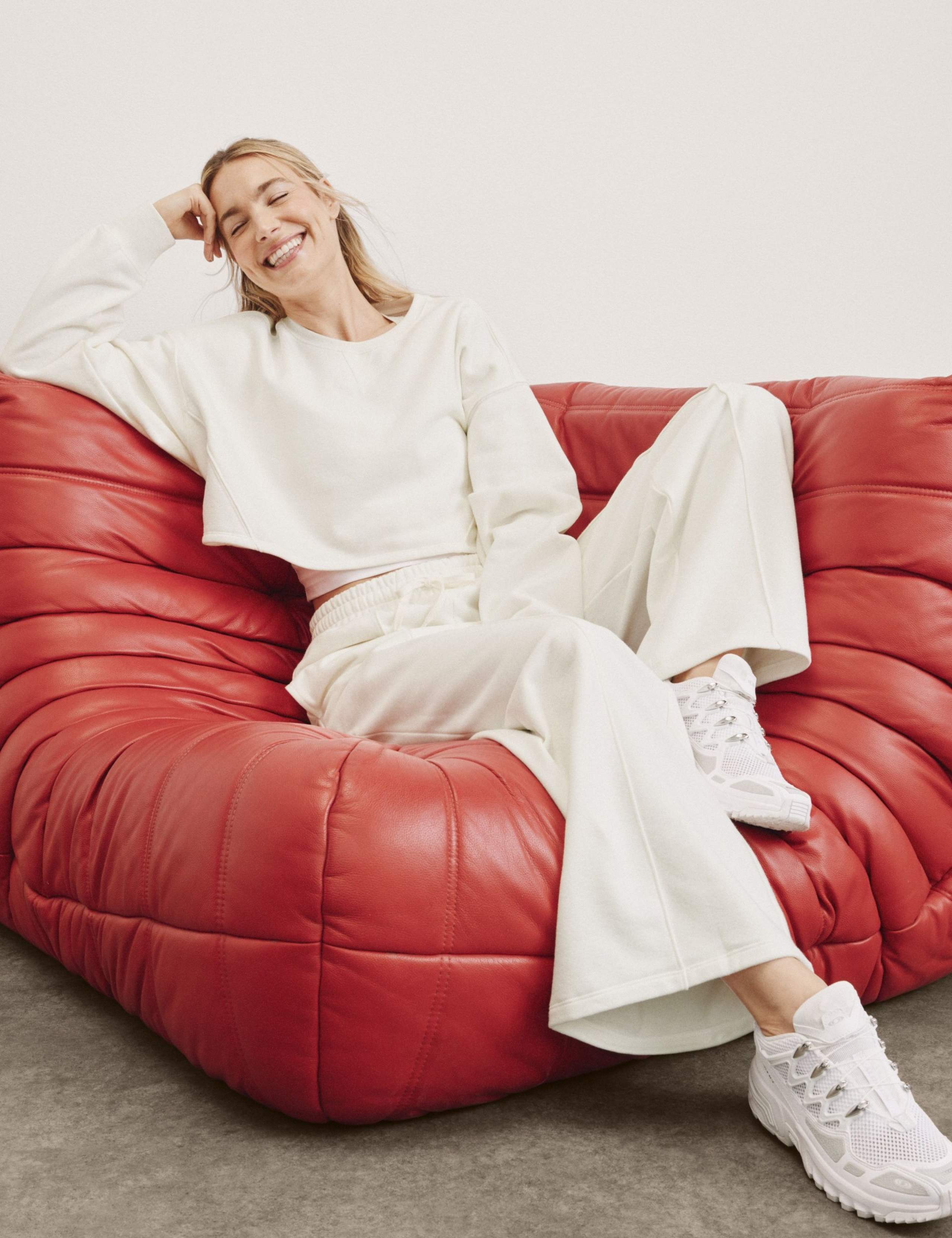 LuxeFleece Cotton Rich Wide Leg Joggers 4 of 5