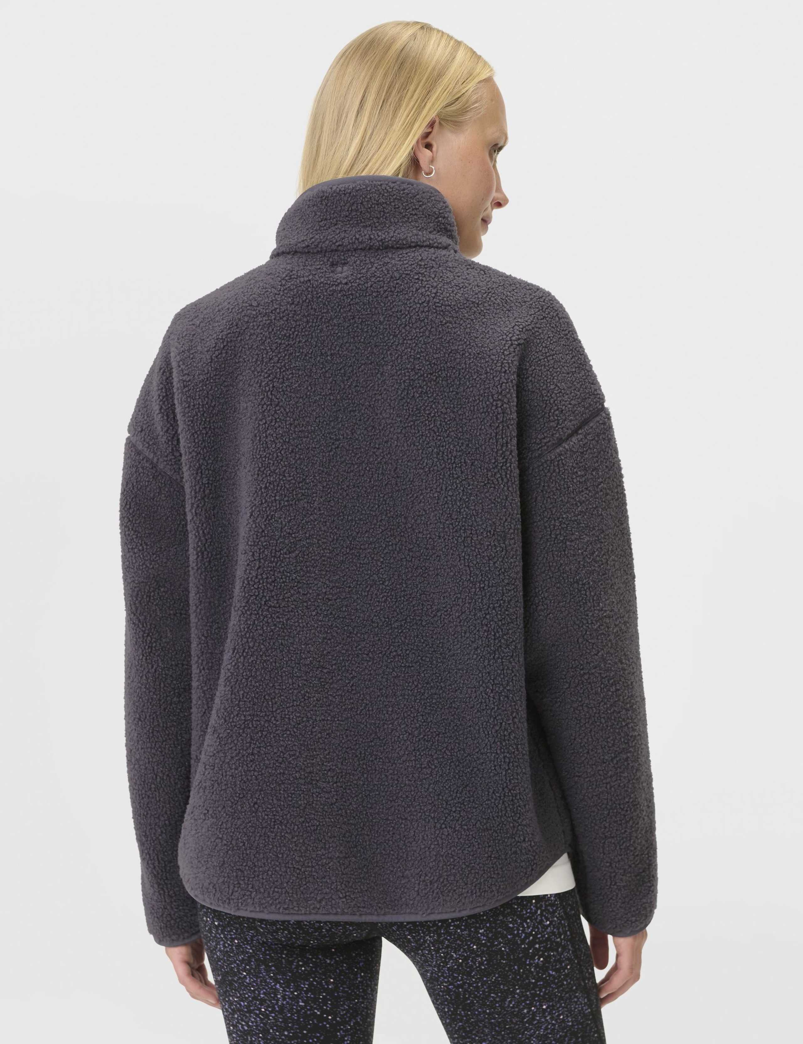 Plush Textured Zip Up Fleece Jacket 4 of 8