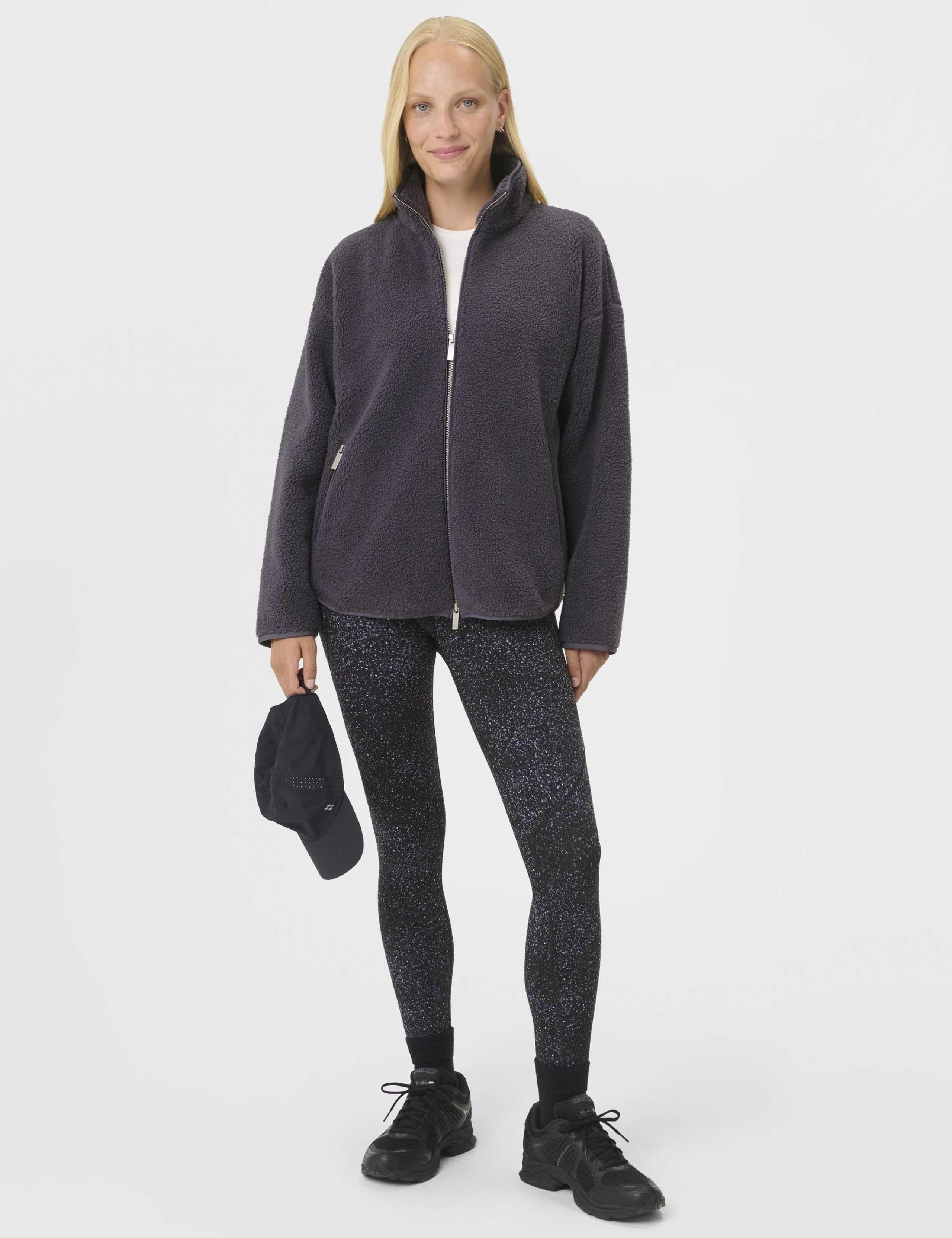 Plush Textured Zip Up Fleece Jacket 5 of 8