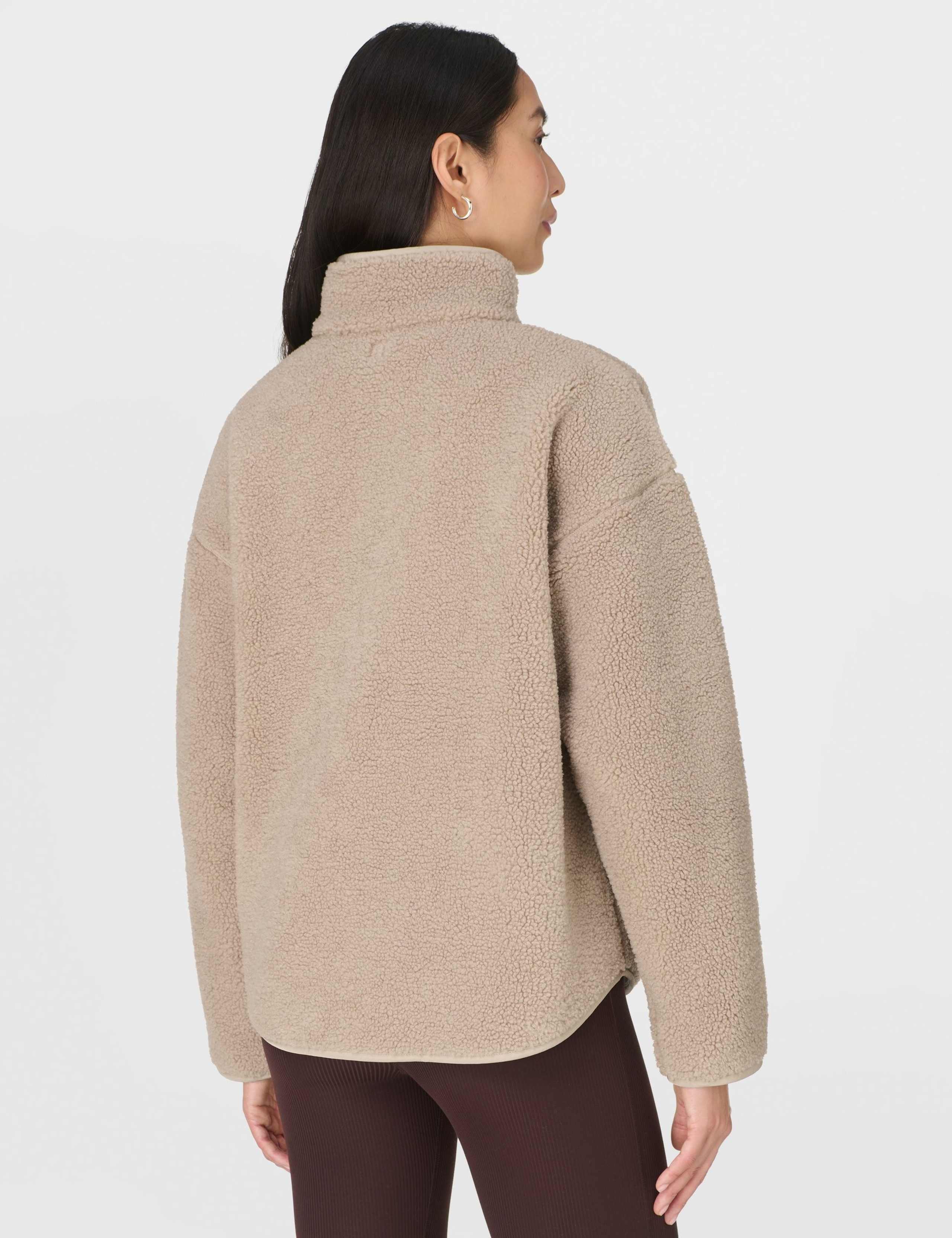 Plush Textured Zip Up Fleece Jacket 4 of 8