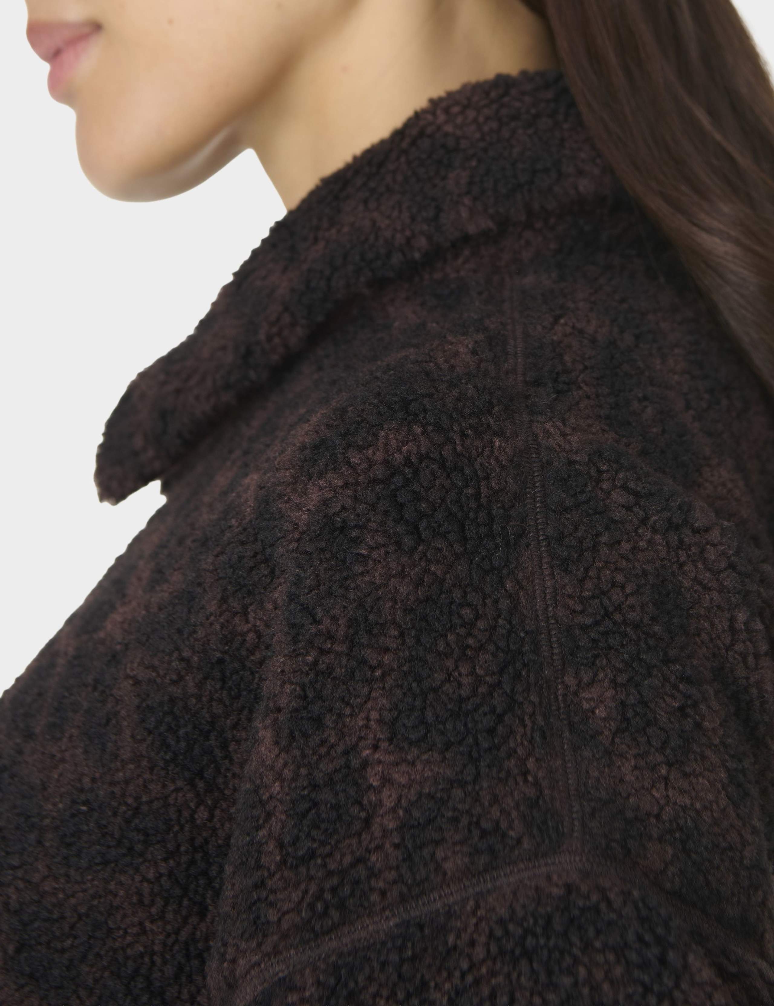 Plush Leopard Print Collared Fleece Jacket 6 of 8