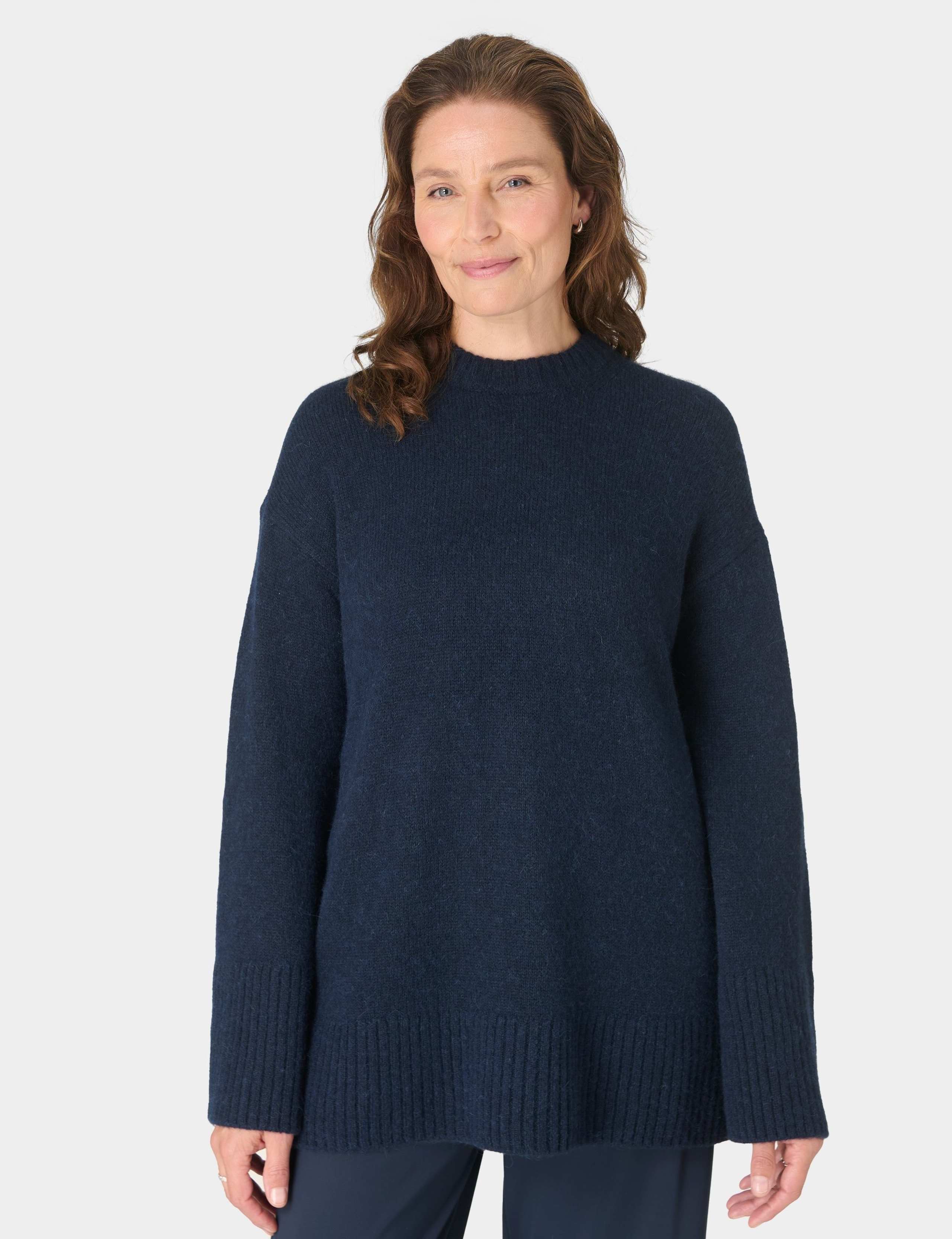 Alpine Wool Blend Crew Neck Oversized Jumper 1 of 8