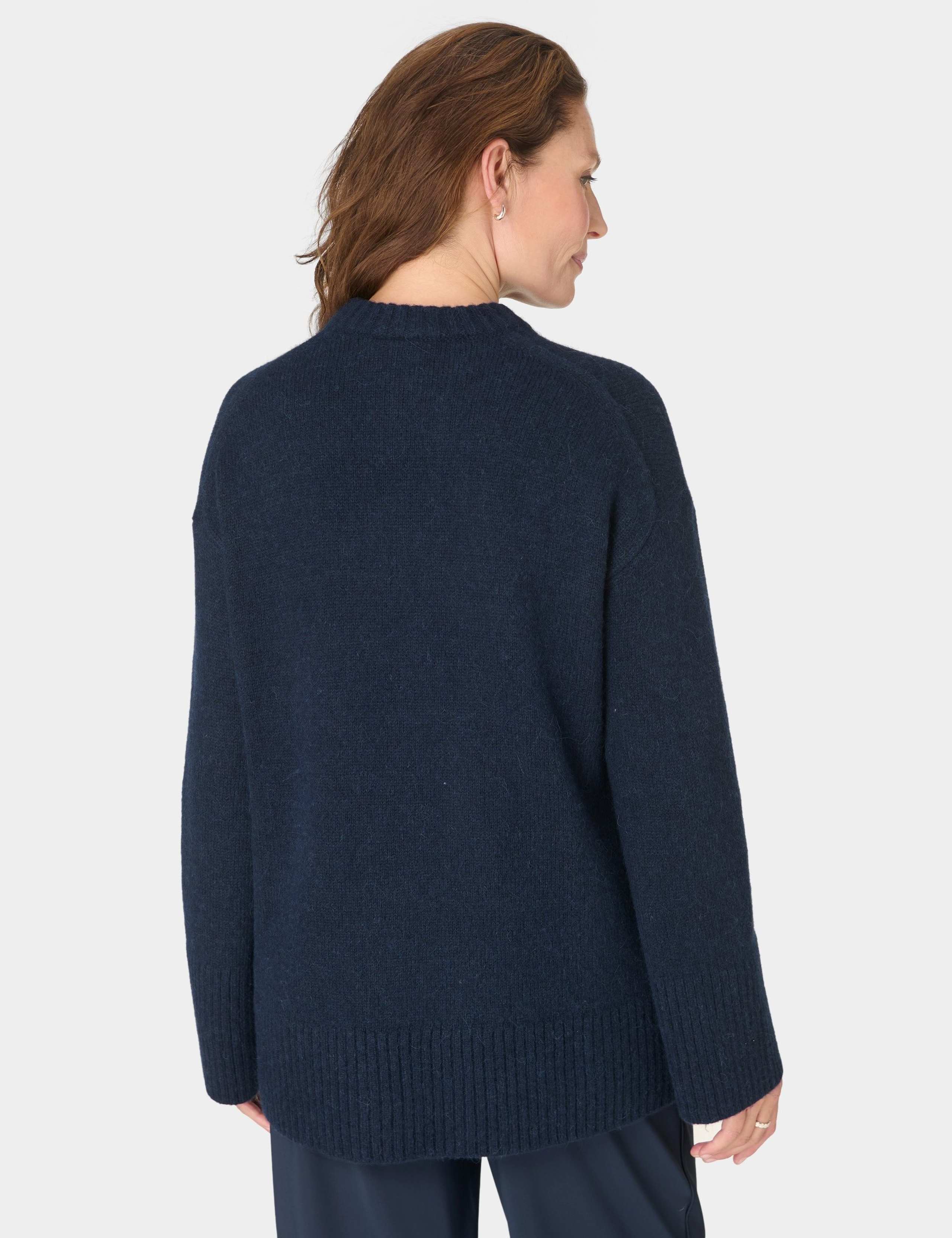 Alpine Wool Blend Crew Neck Oversized Jumper 3 of 8