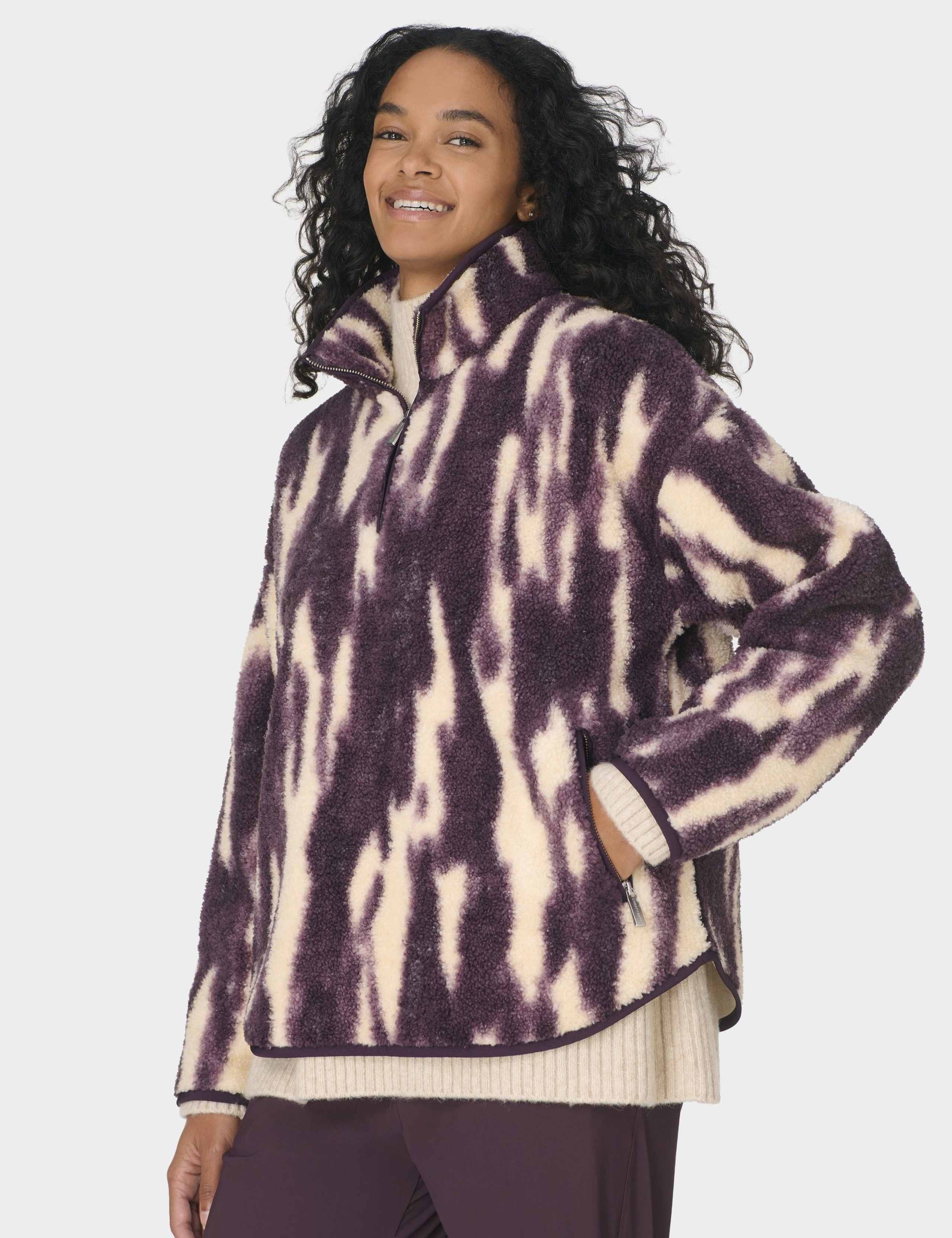 Plush Half Zip Funnel Neck Fleece Jacket 5 of 7