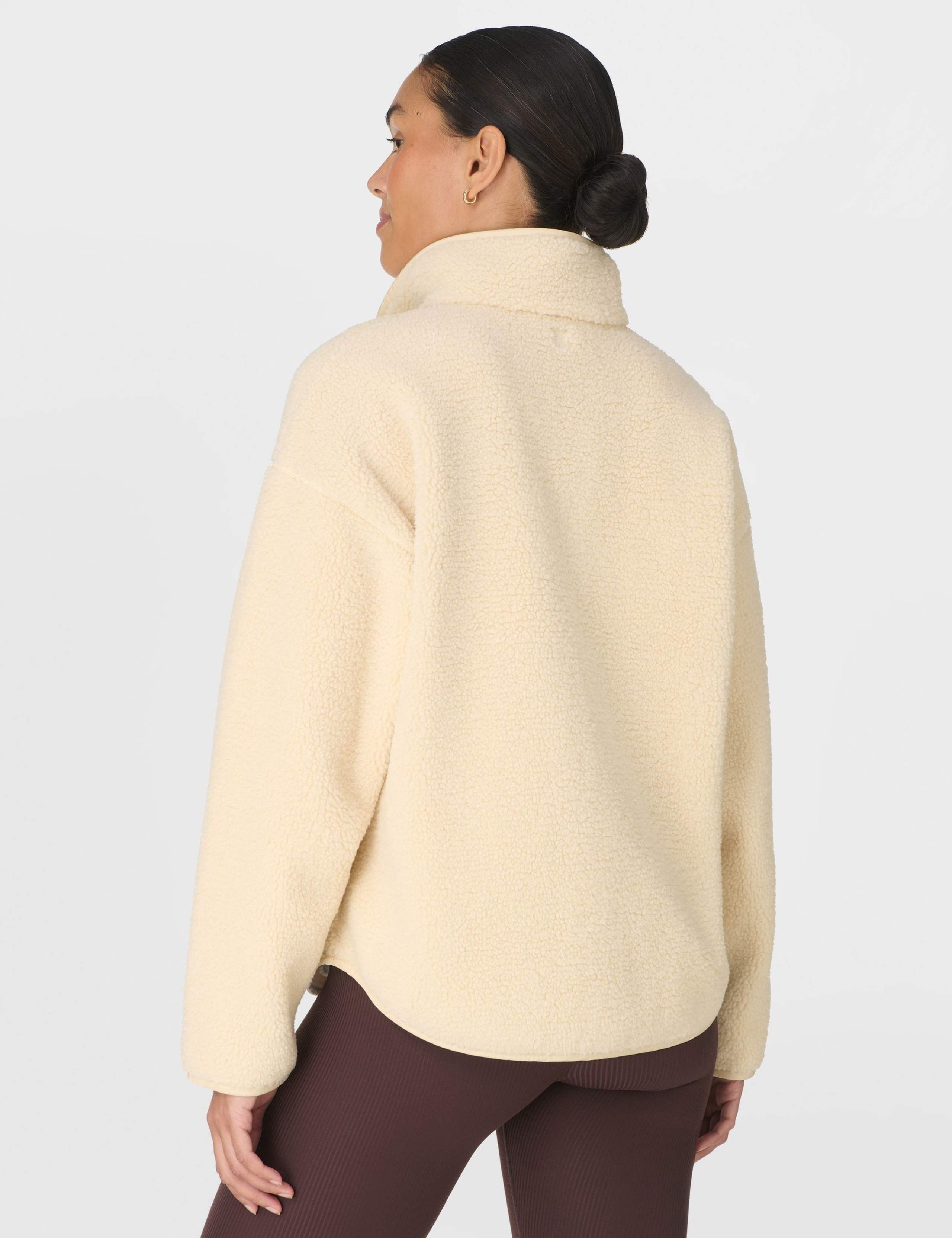 Plush Half Zip Funnel Neck Fleece Jacket 4 of 7