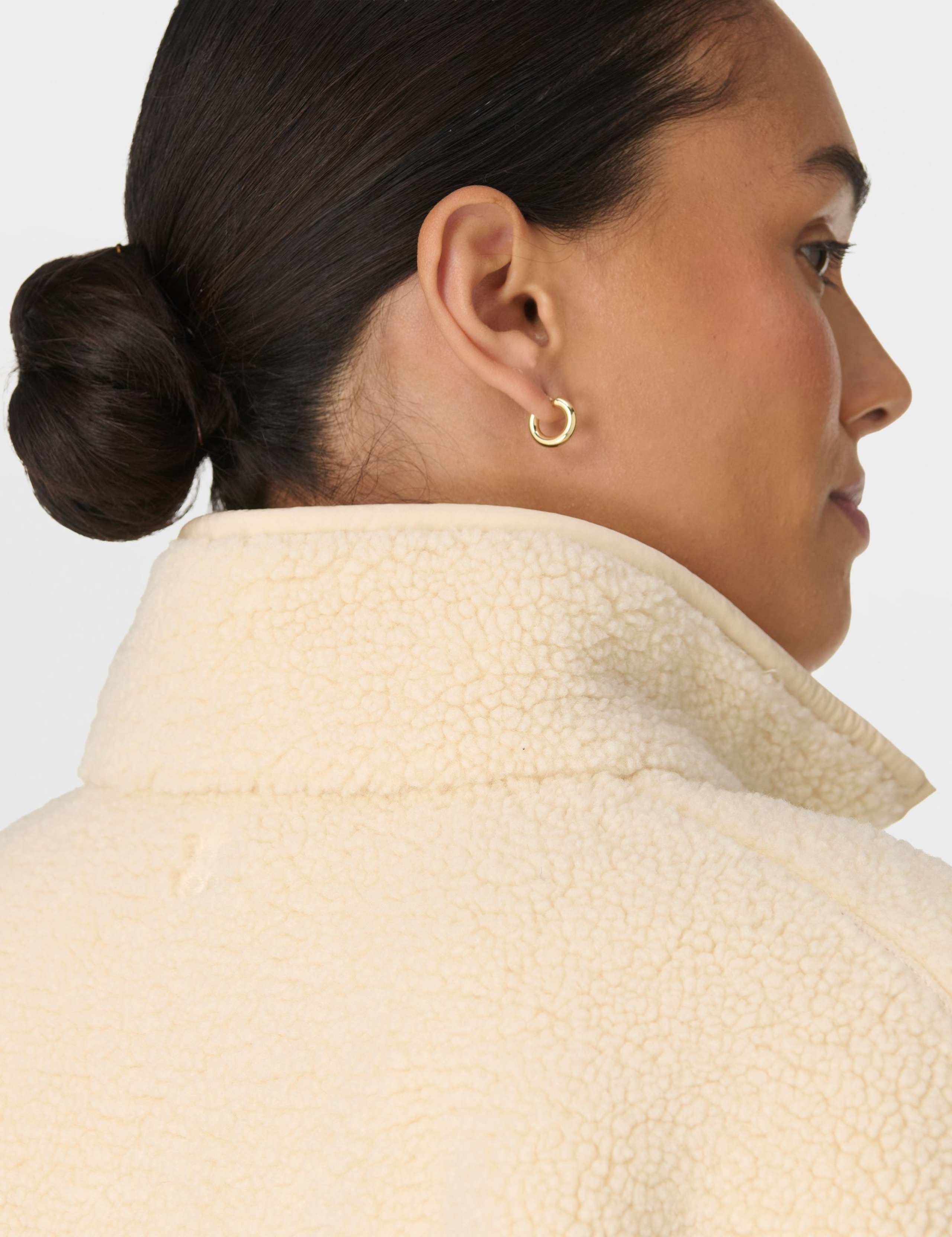 Plush Half Zip Funnel Neck Fleece Jacket 5 of 7